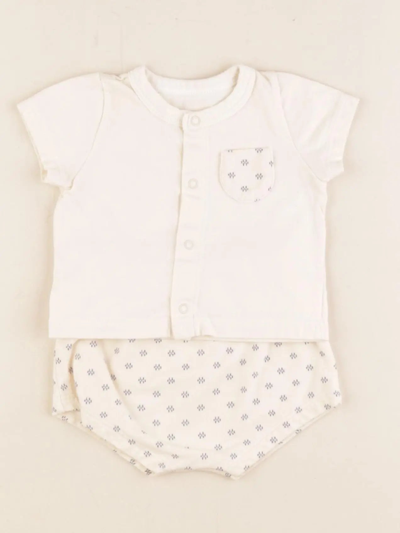 Petit Bateau - ensemble blanc, bleu - 3 mois