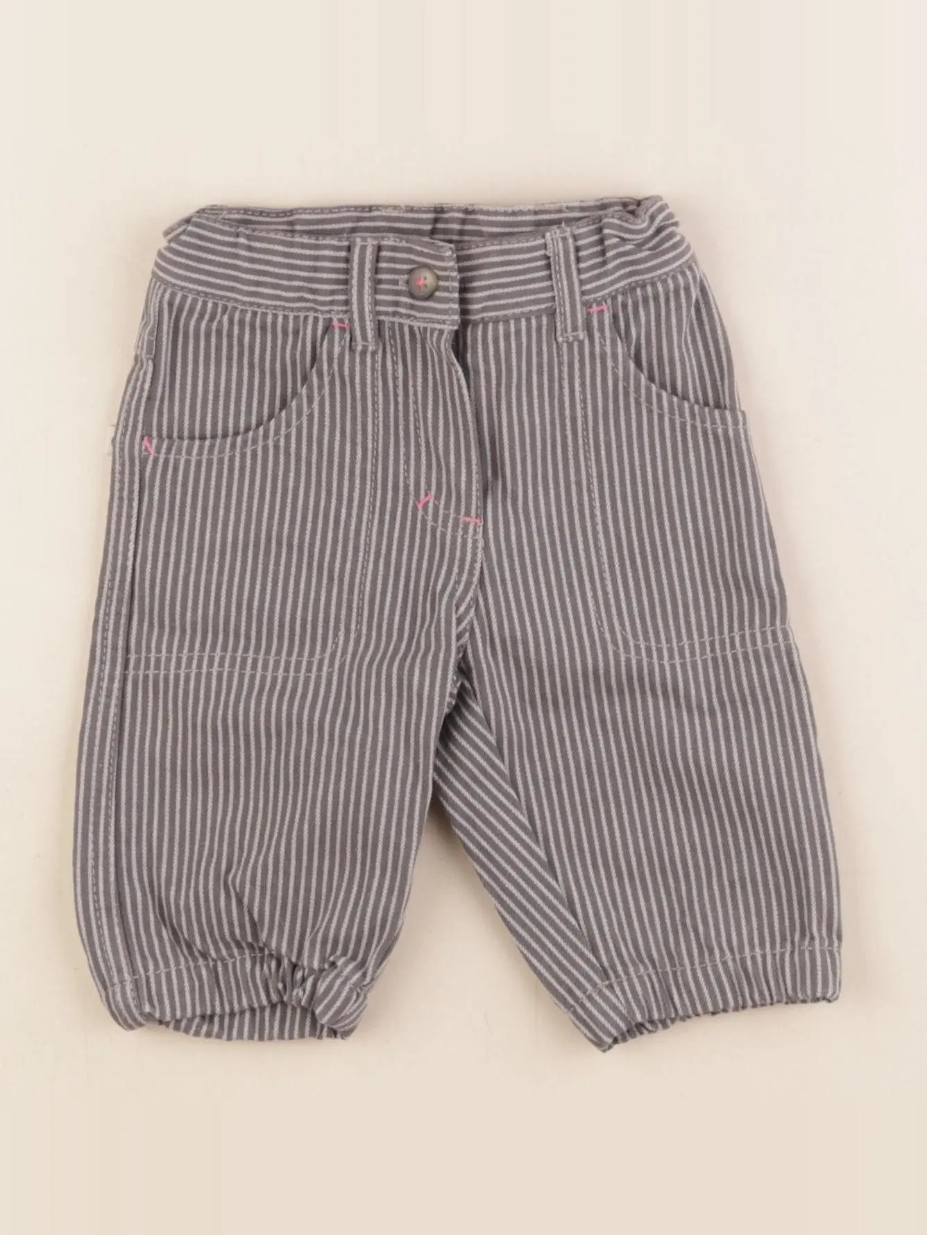 Petit Bateau - pantalon gris - 3 mois