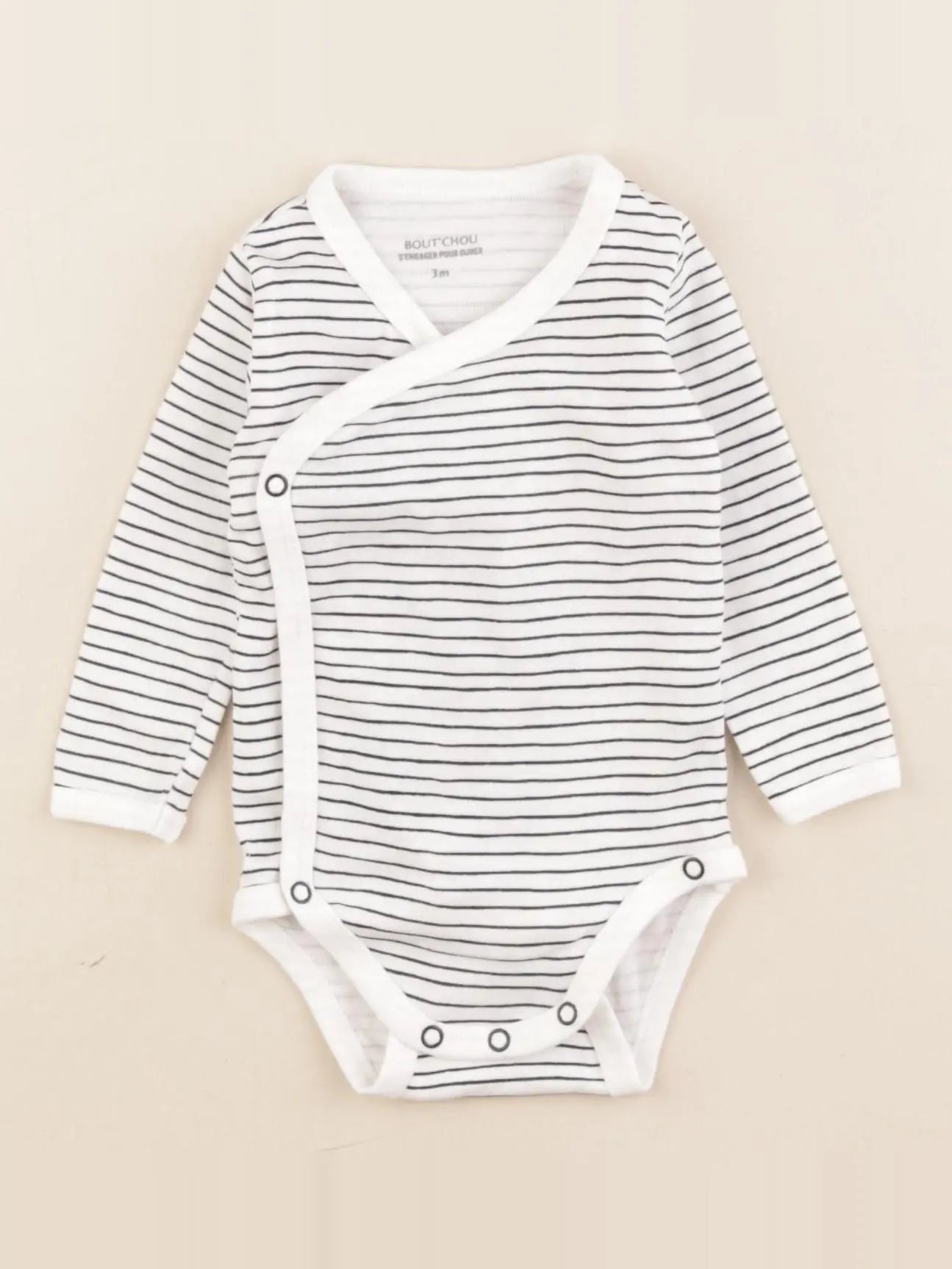 Boutchou - body blanc, bleu - 3 mois