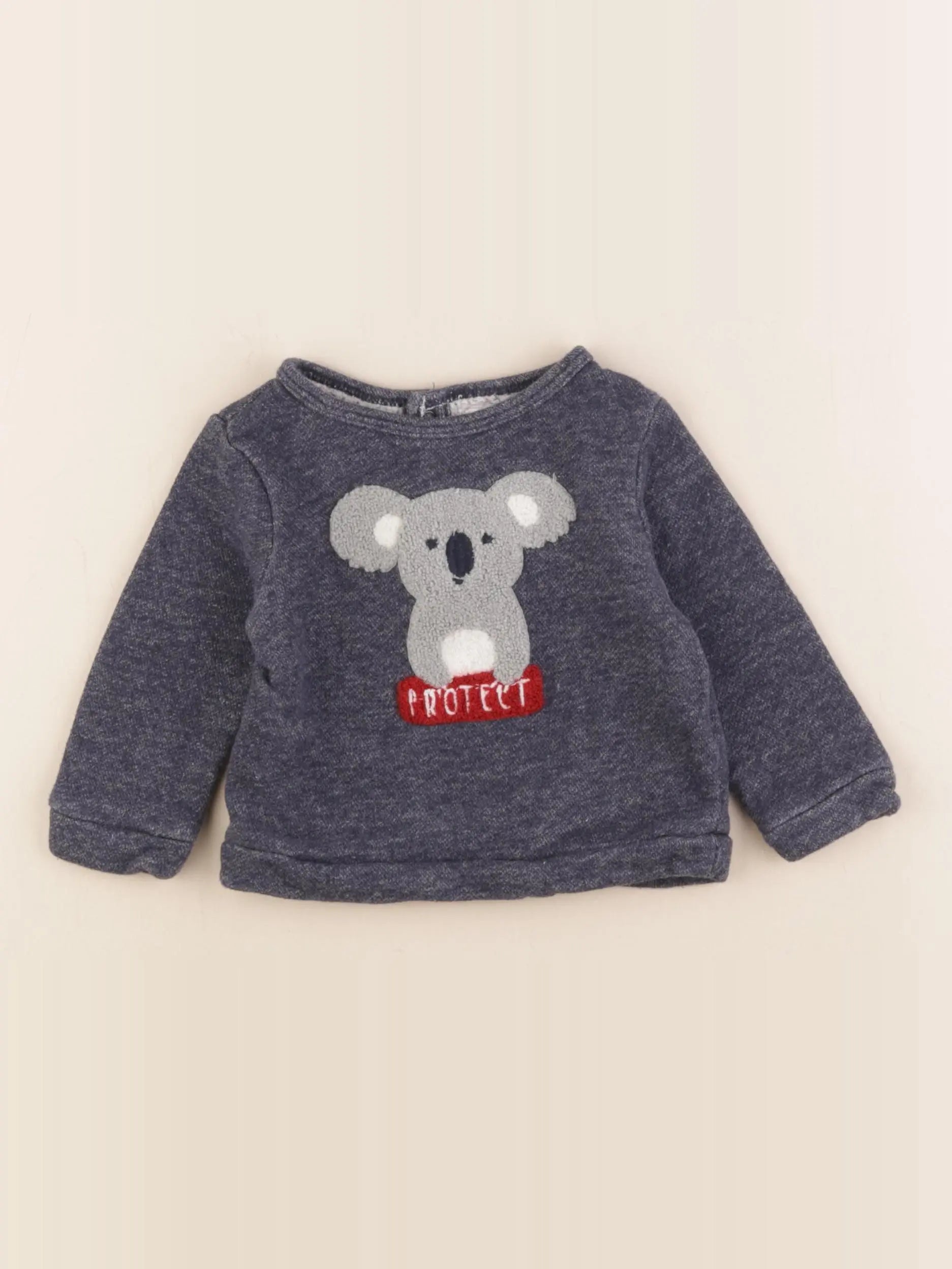 Boutchou - sweat bleu - 9 mois