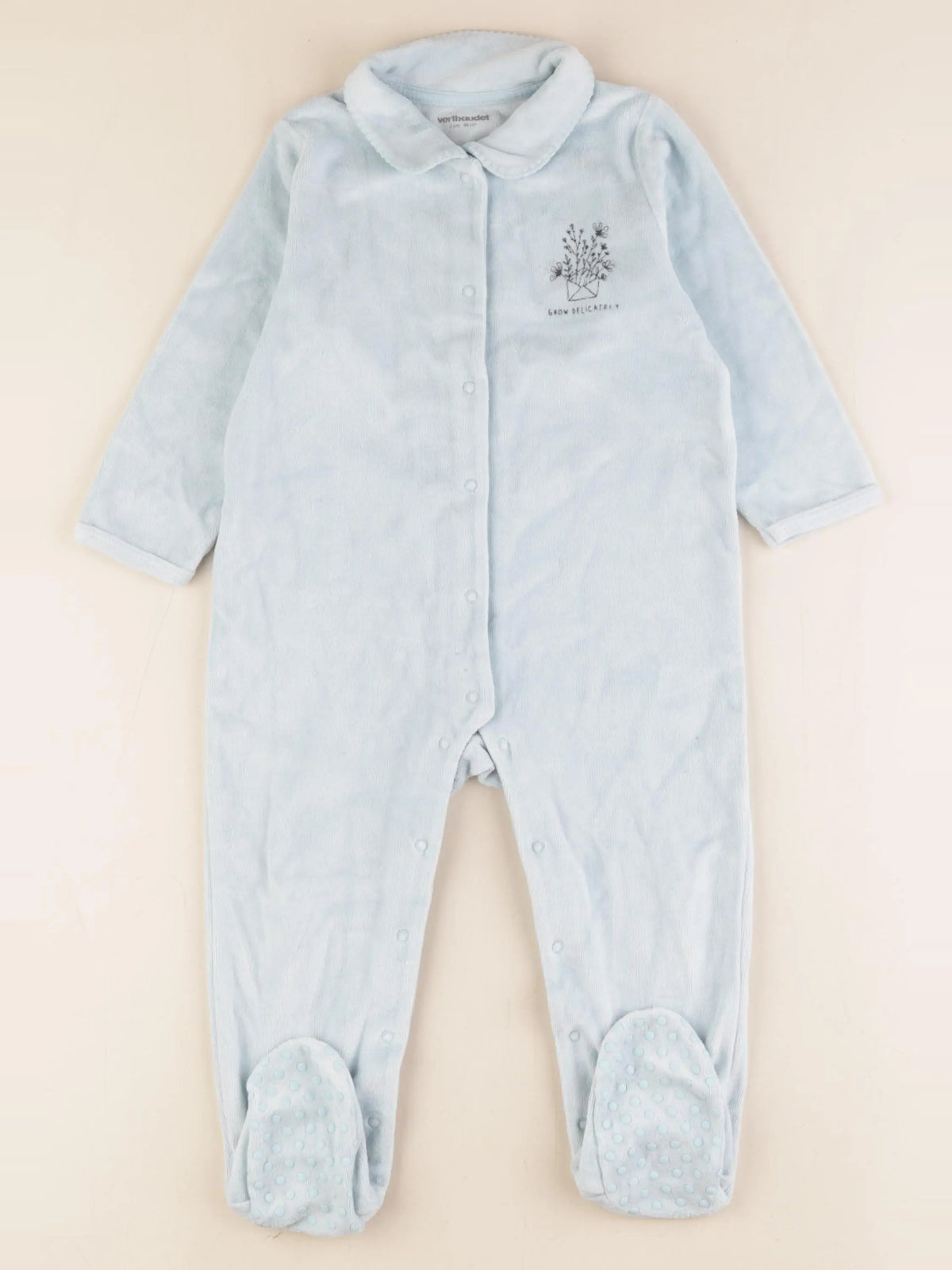 Vertbaudet - pyjama velours bleu - 2 ans