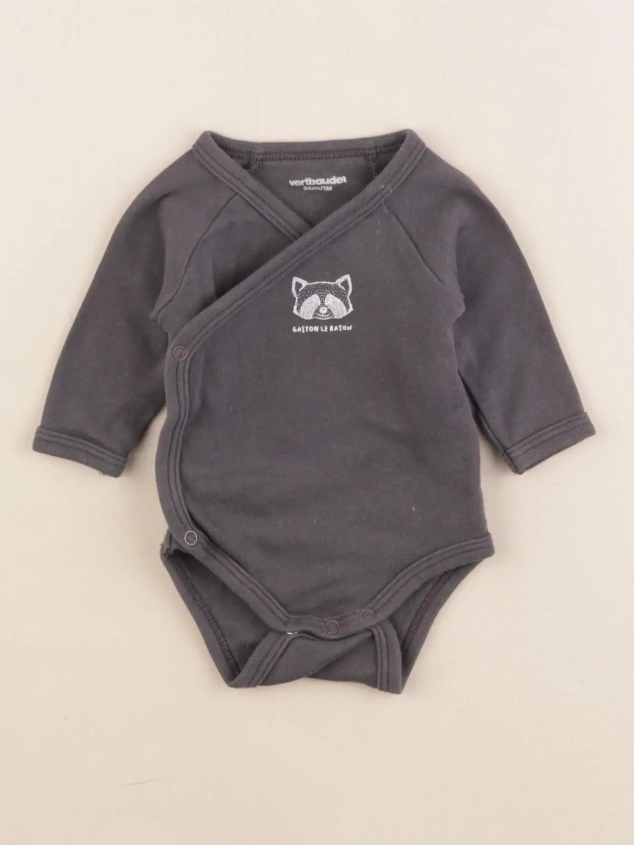 Vertbaudet - body gris - 1 mois