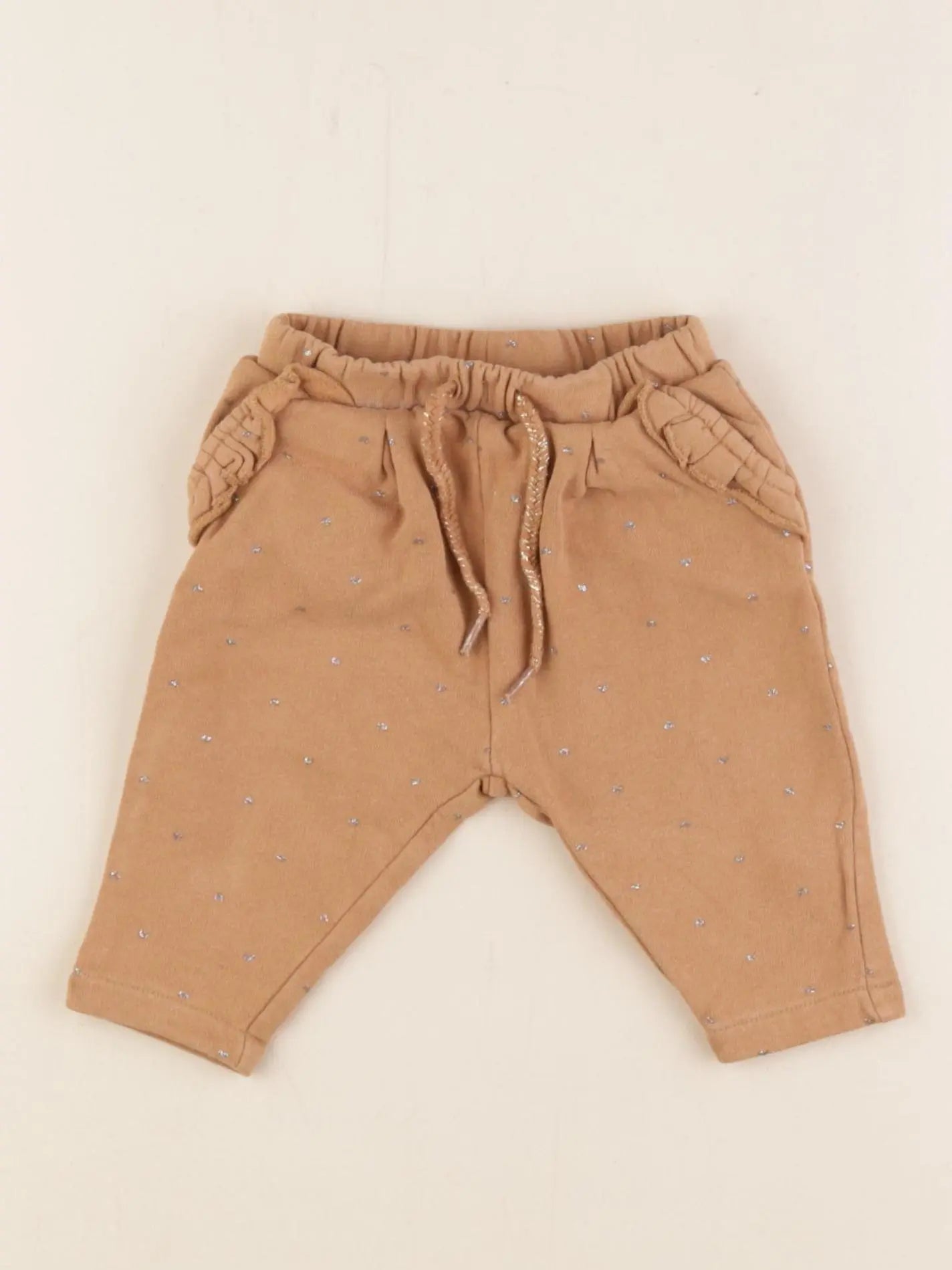 Vertbaudet - pantalon marron, or - 3 mois