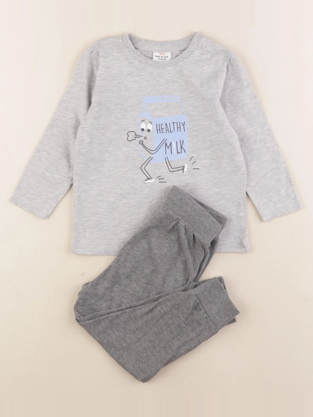 Tape à l'oeil - pyjama coton gris - 2 ans