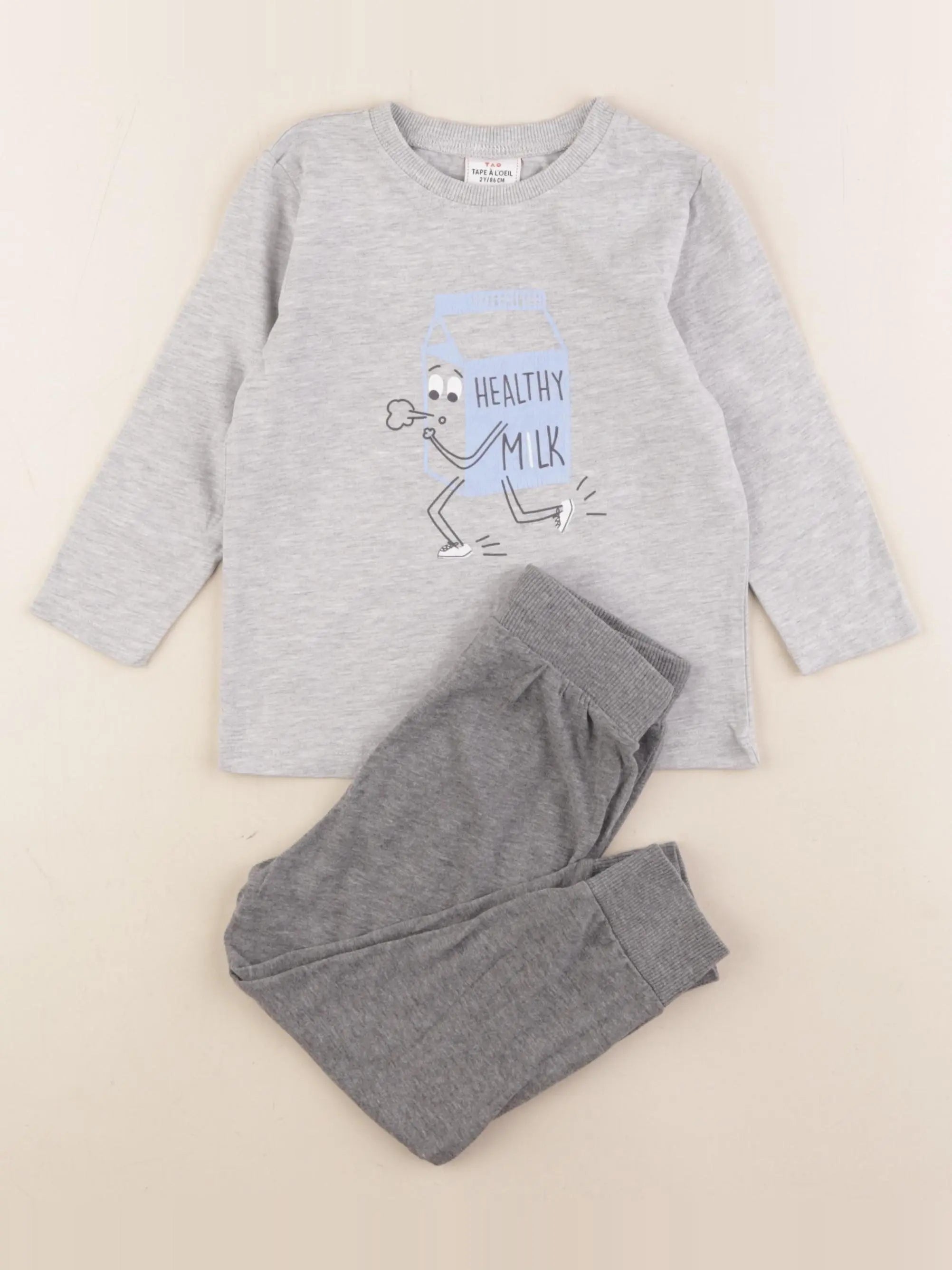 Tape à l'oeil - pyjama coton gris - 2 ans