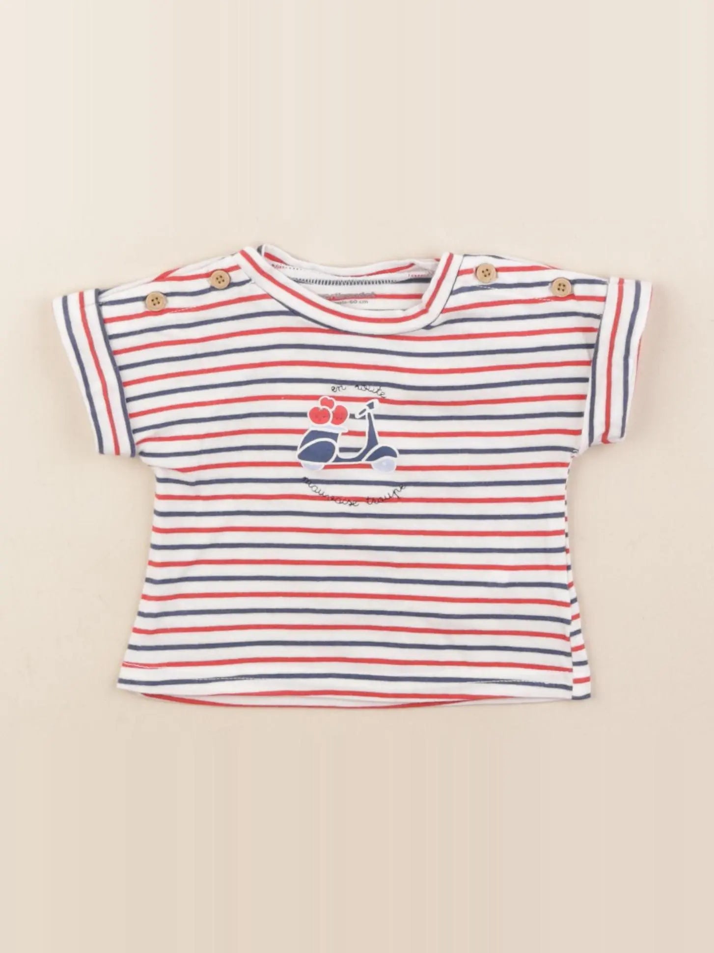 Vertbaudet - tee-shirt multicolore - 3 mois