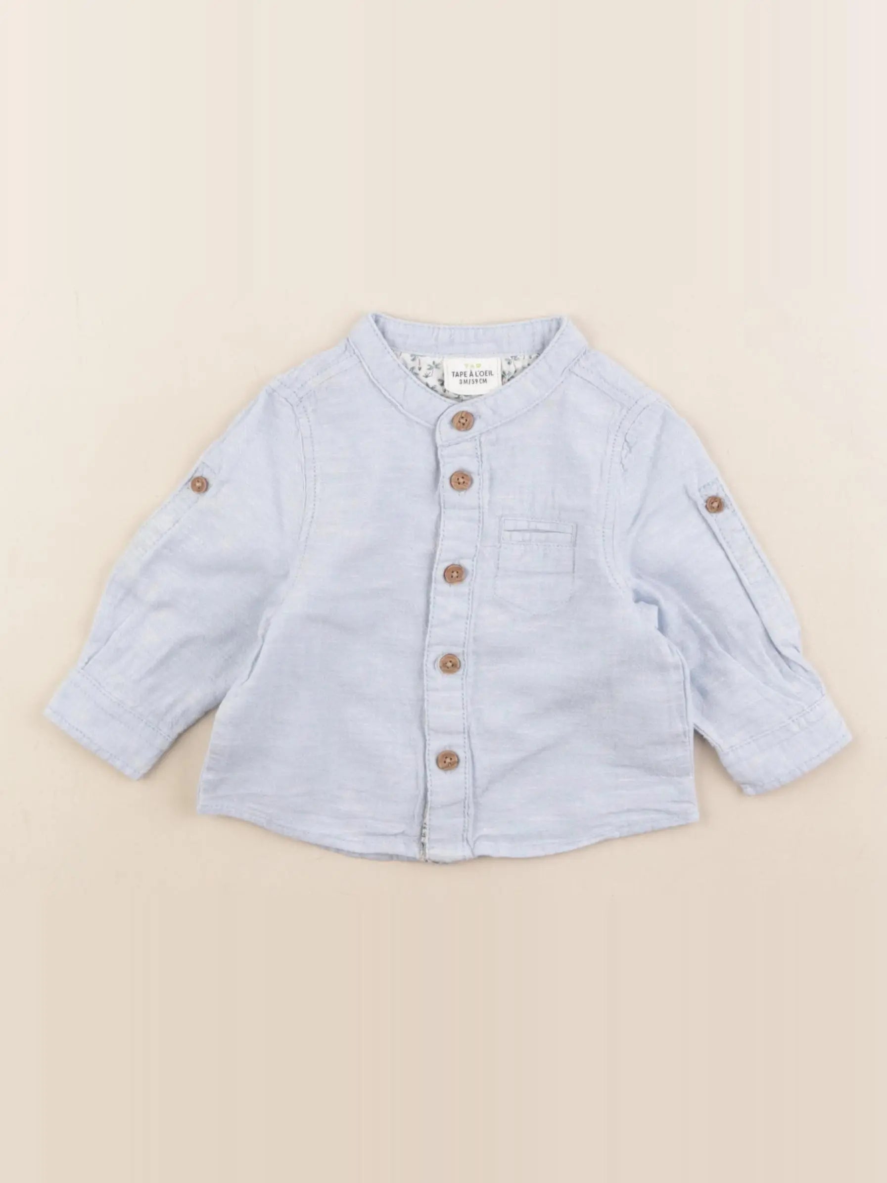 Tape à l'oeil - chemise bleu - 3 mois