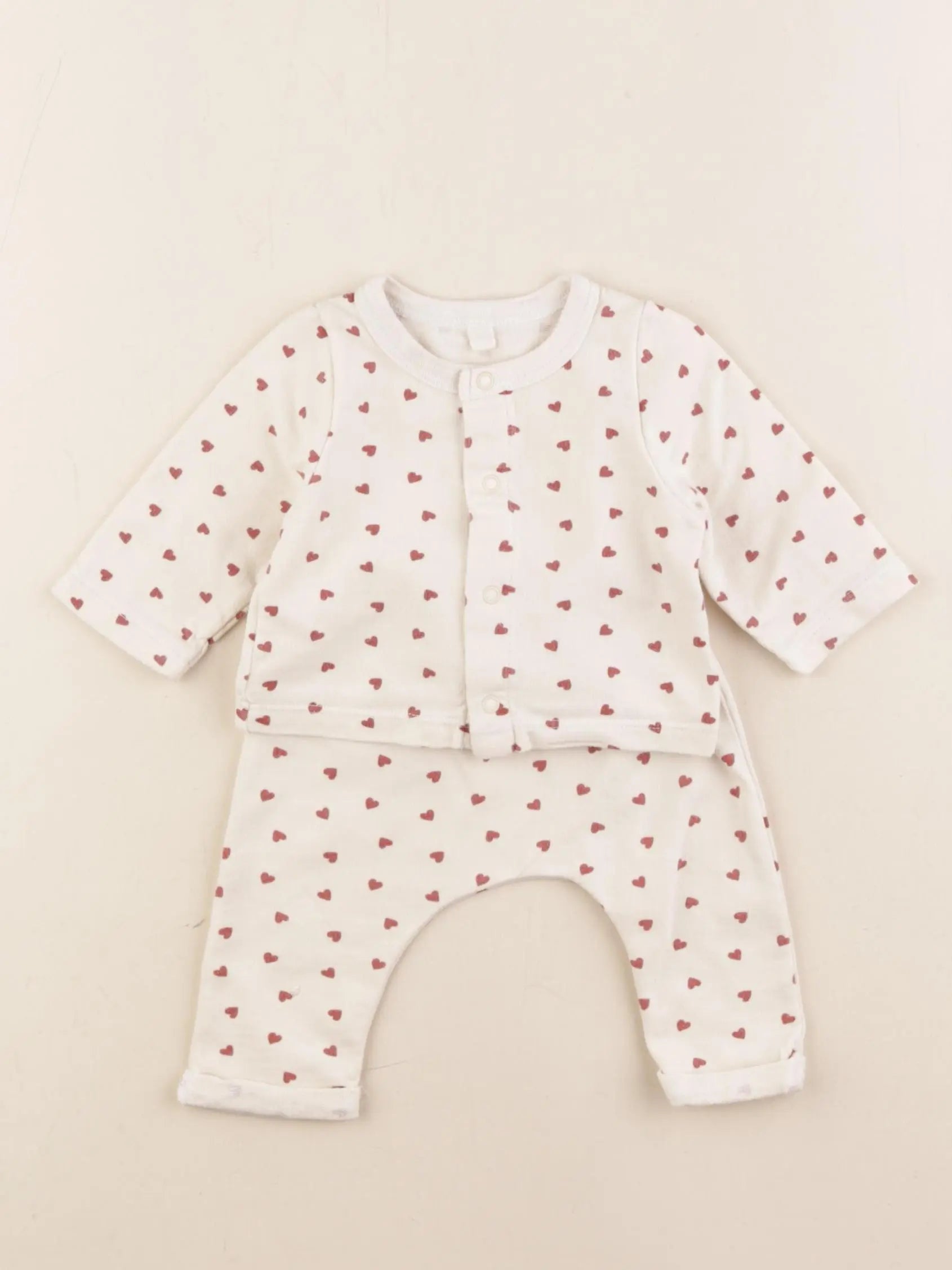 Petit Bateau - ensemble beige - 1 mois
