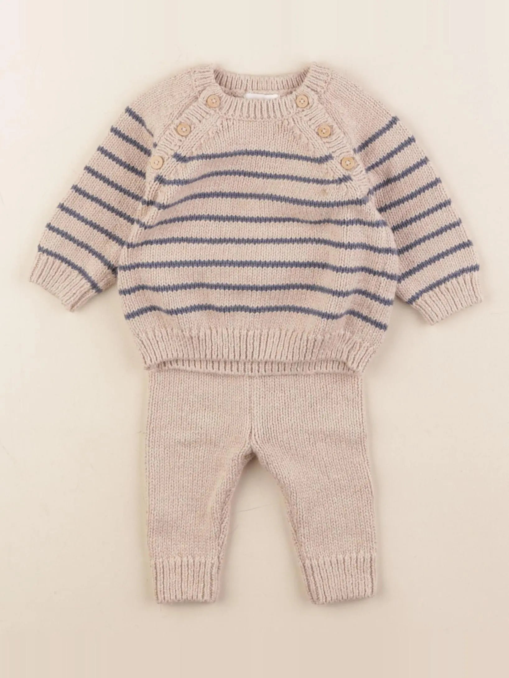 Vertbaudet - ensemble beige - 3 mois