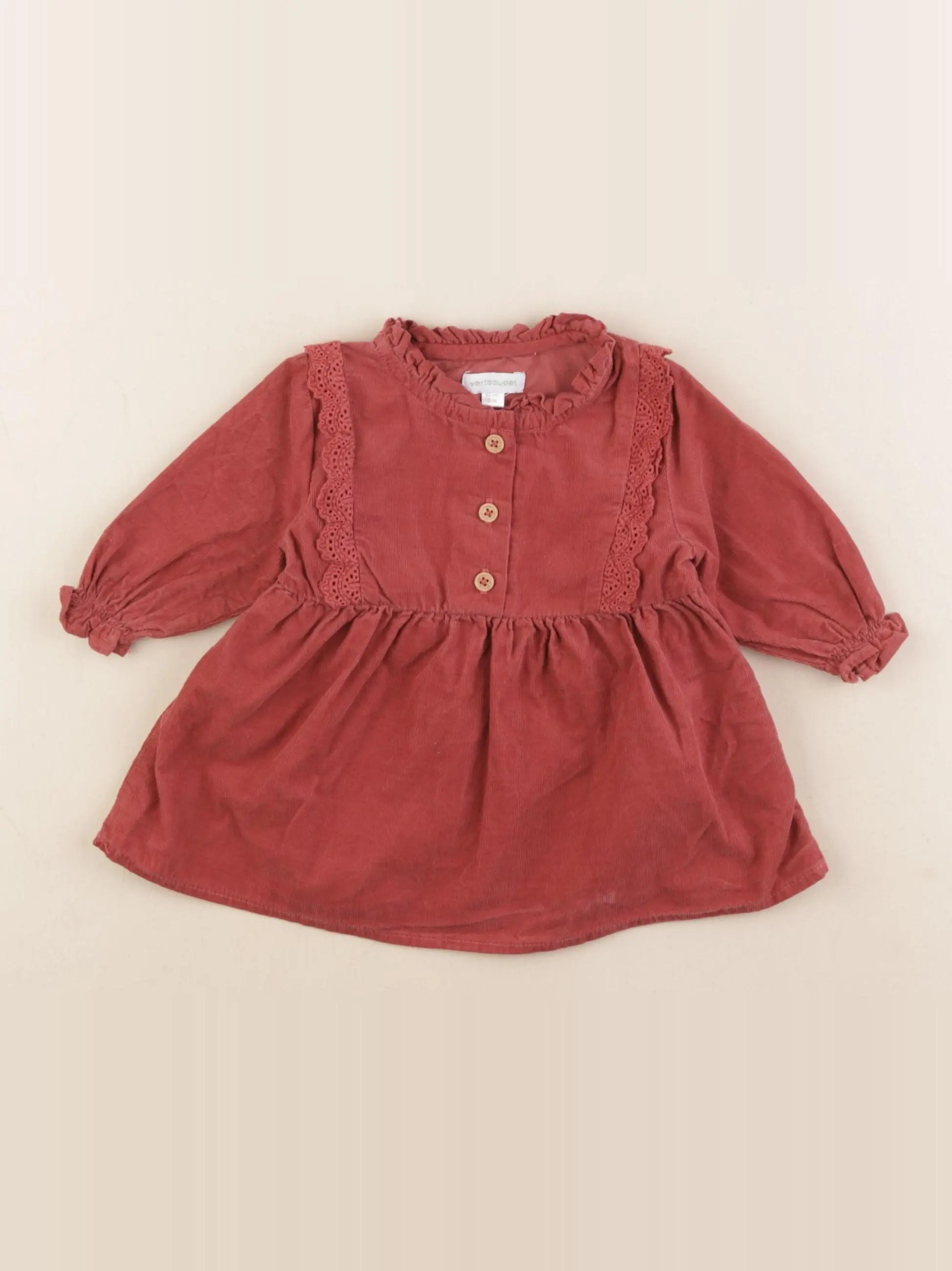 Vertbaudet - robe rouge - 3 mois