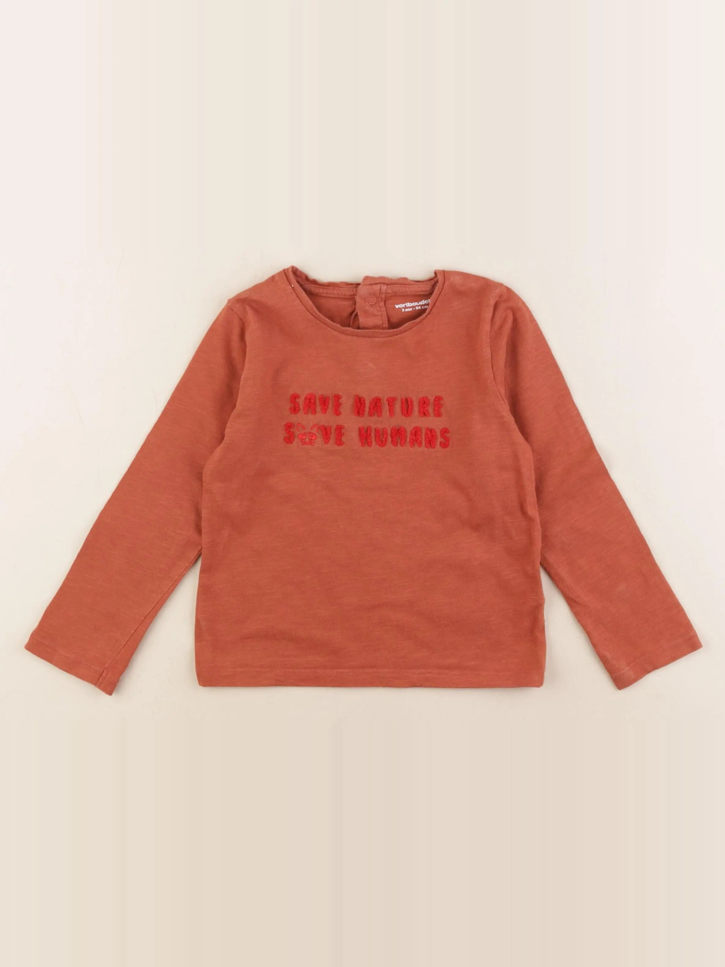 Vertbaudet - tee-shirt marron - 3 ans