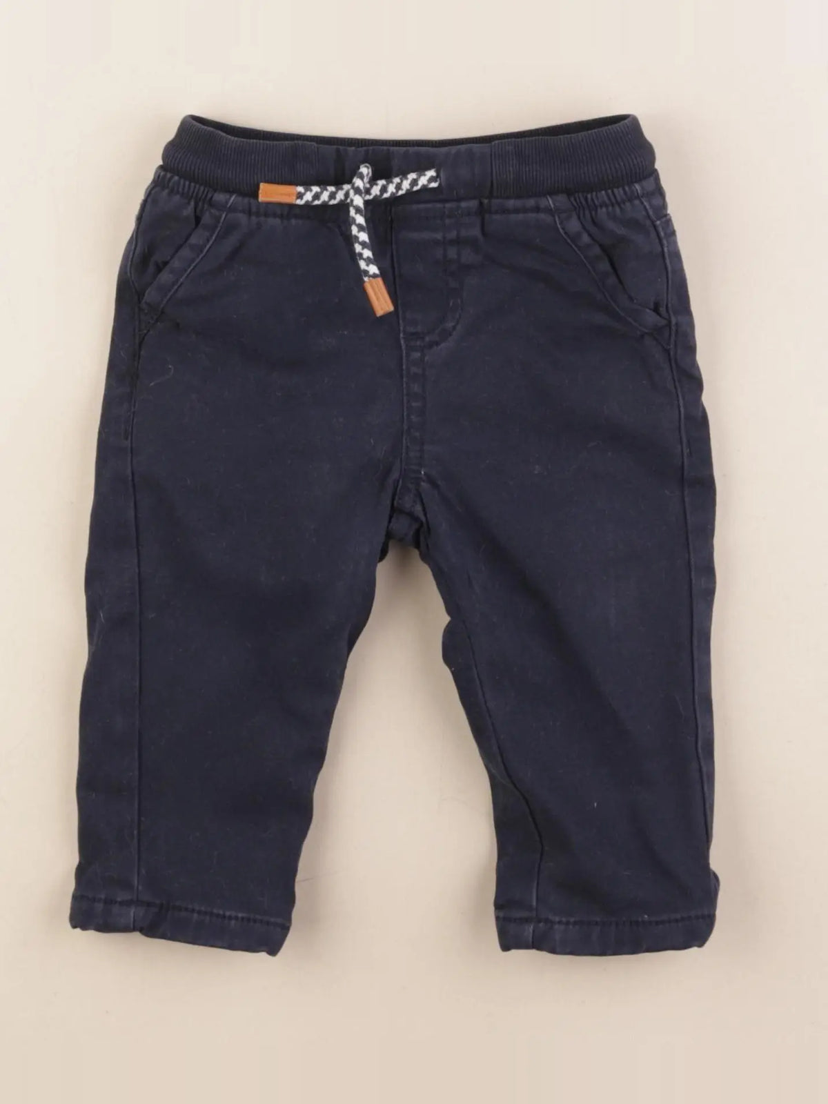 Vertbaudet - pantalon doublé bleu - 12 mois