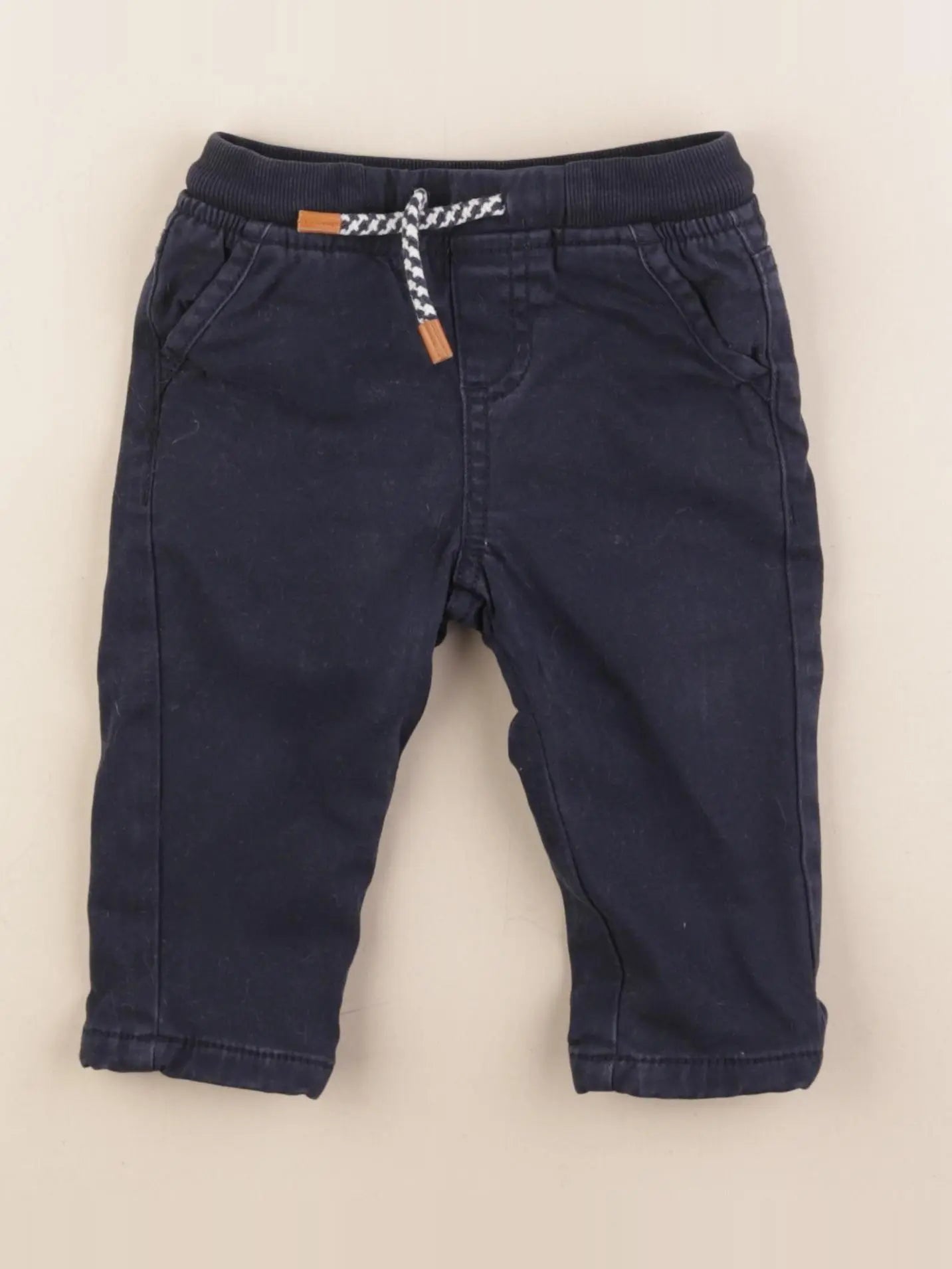 Vertbaudet - pantalon doublé bleu - 12 mois
