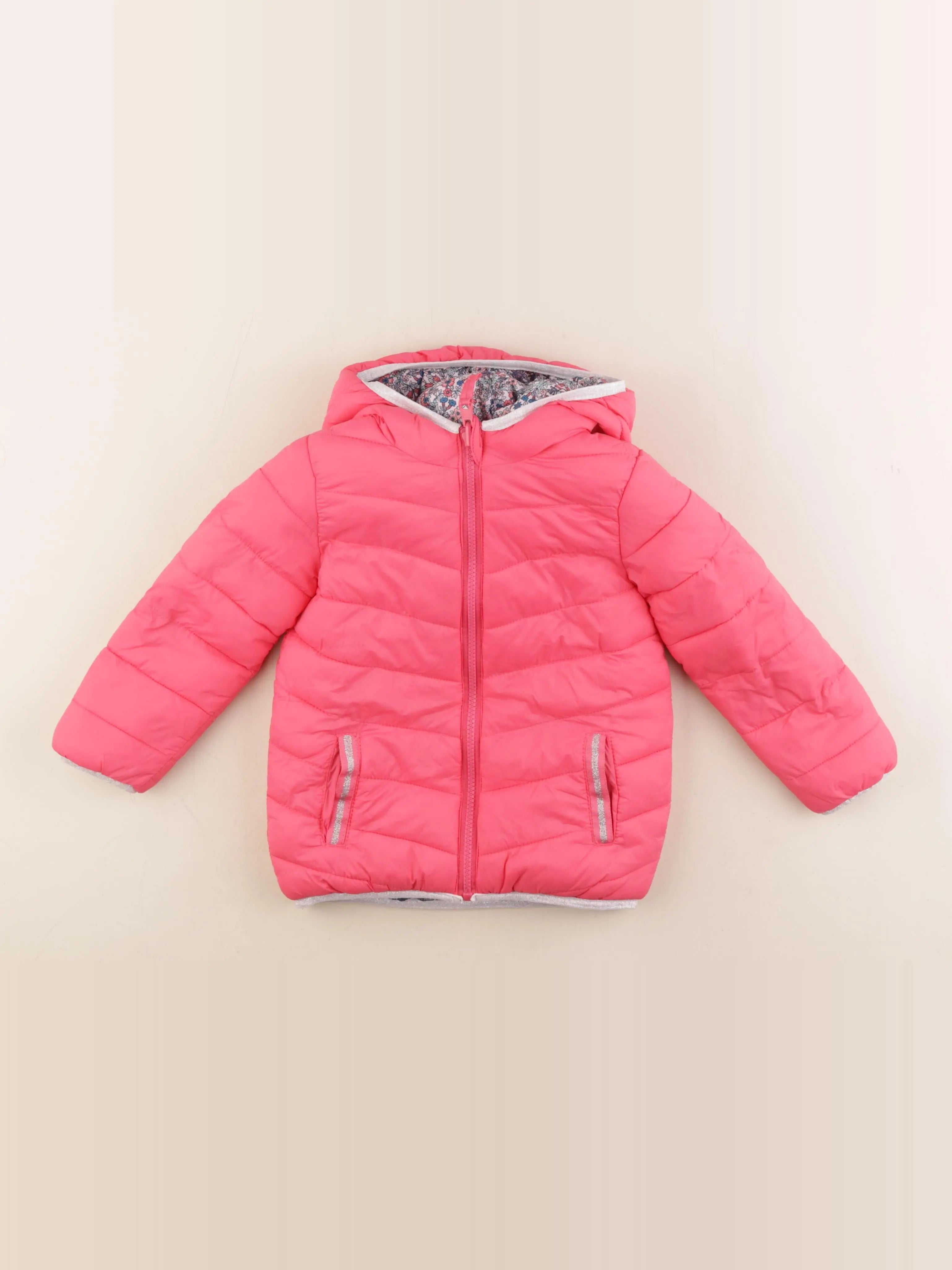 Vertbaudet - doudoune réversible rose - 5 ans