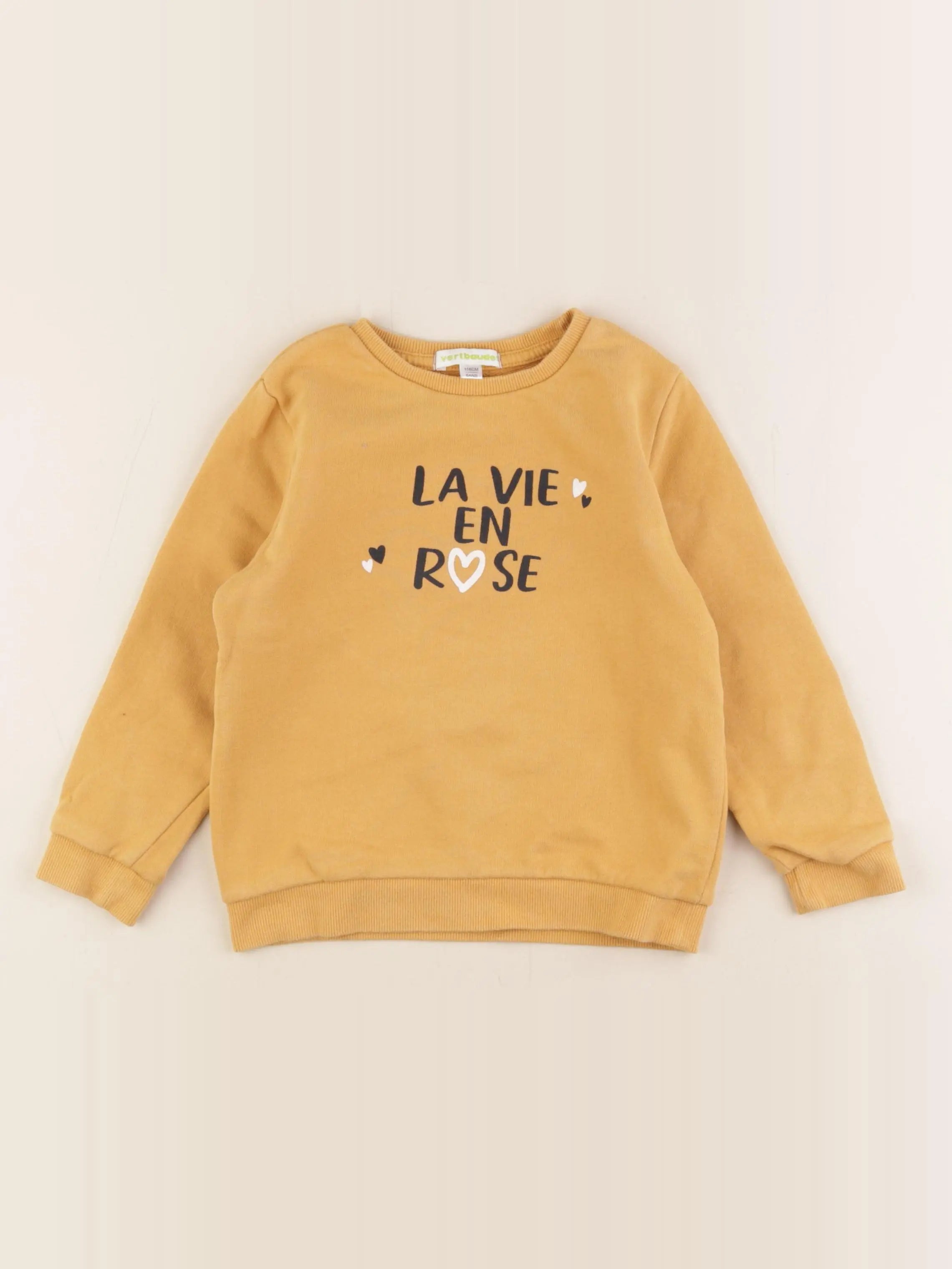 Vertbaudet - sweat orange - 6 ans