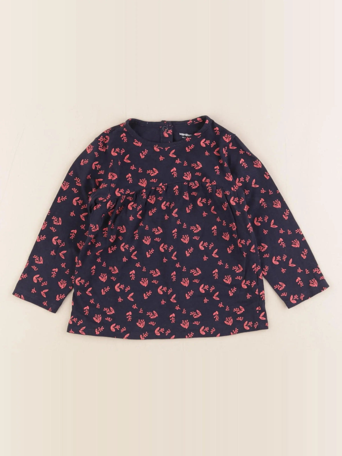 Vertbaudet - tee-shirt bleu - 12 mois