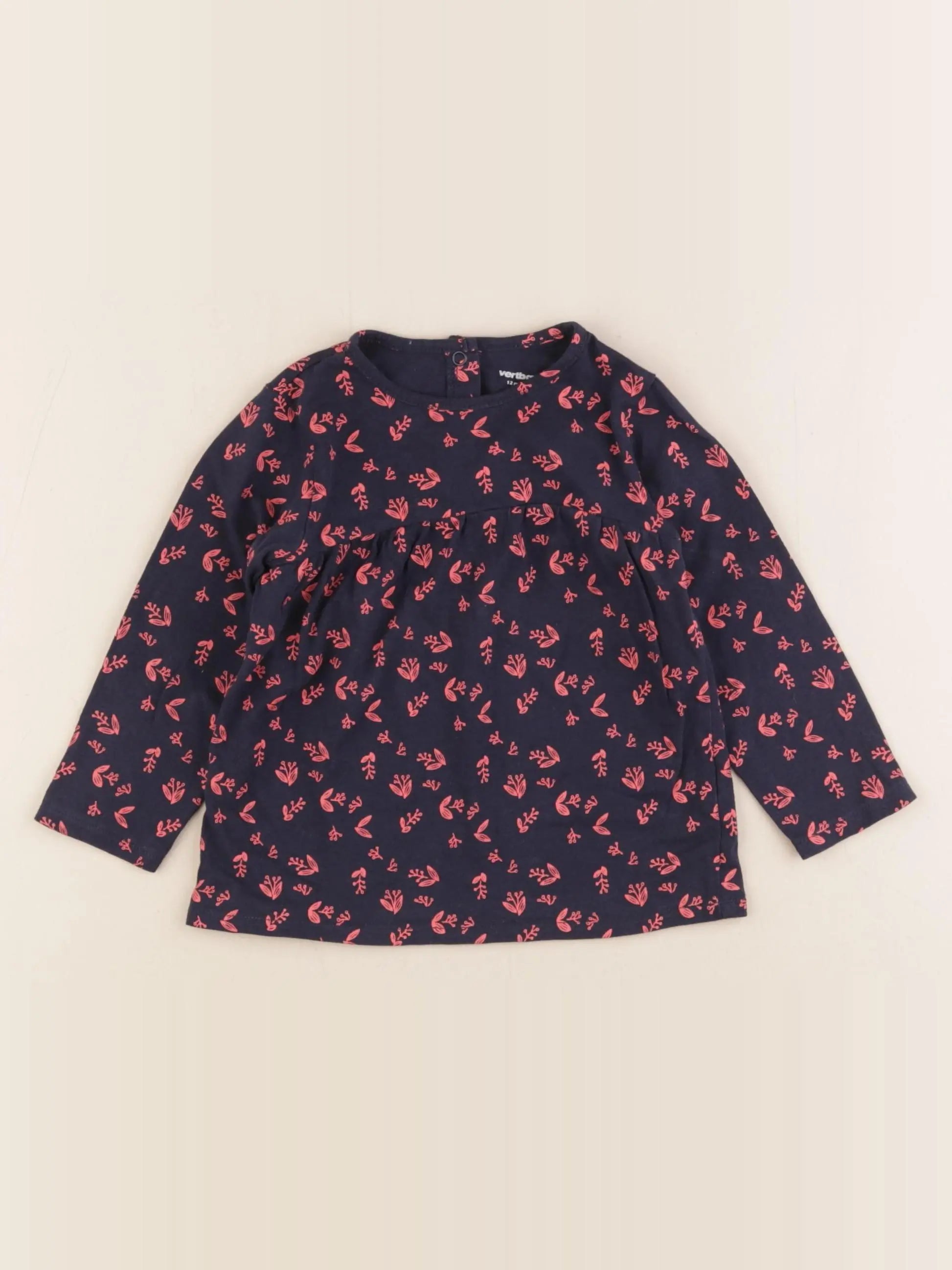 Vertbaudet - tee-shirt bleu - 12 mois
