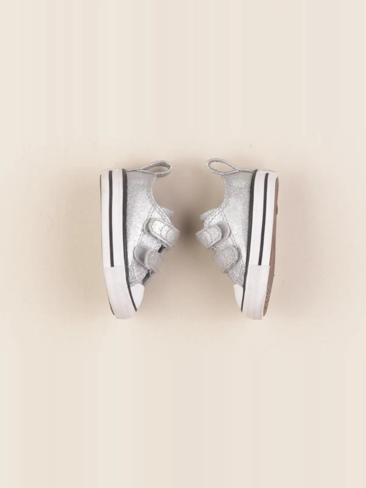 Converse - tennis à scratch/ lacets argent - pointure 18