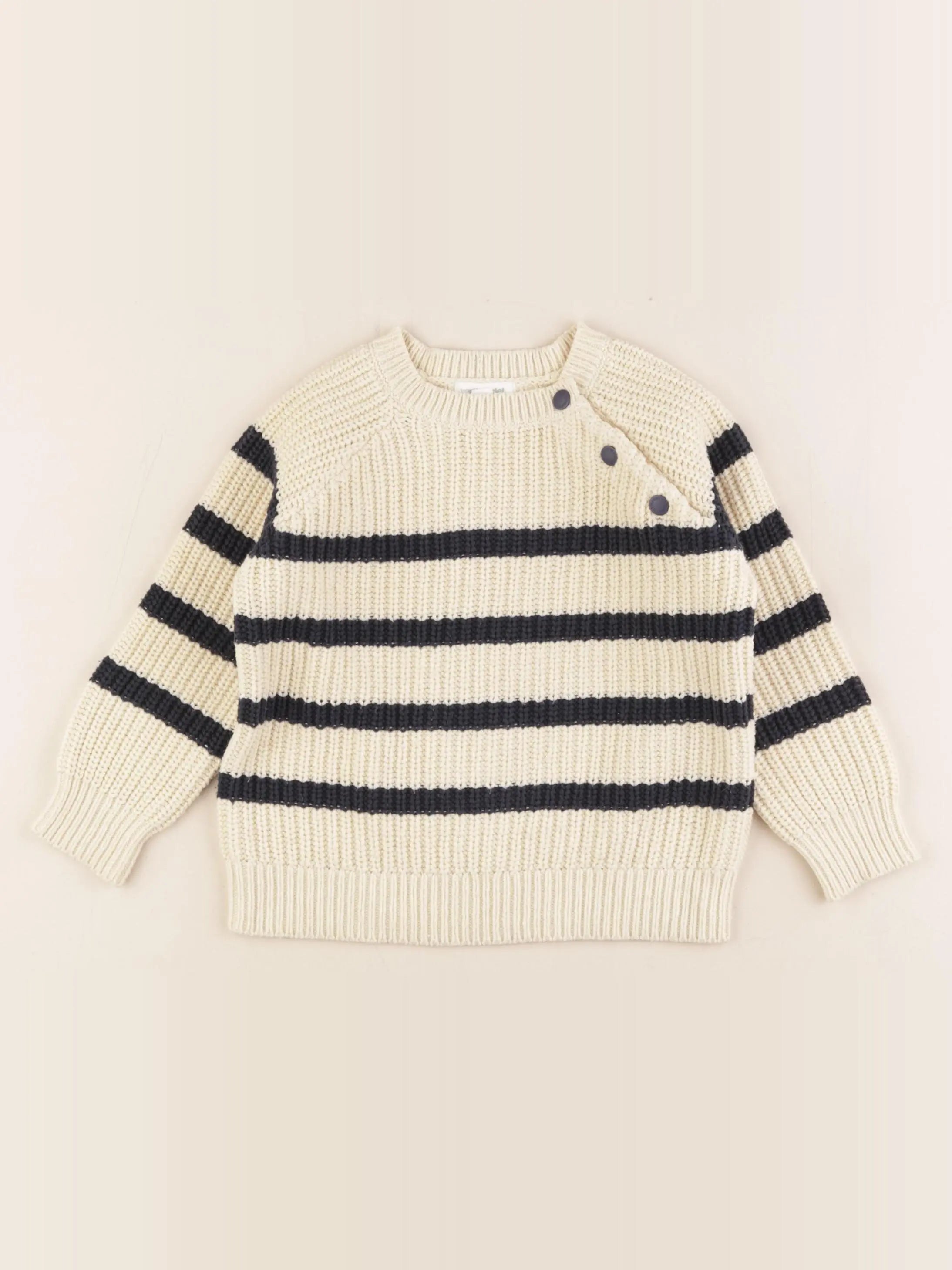 Vertbaudet - pull beige, bleu - 3 ans