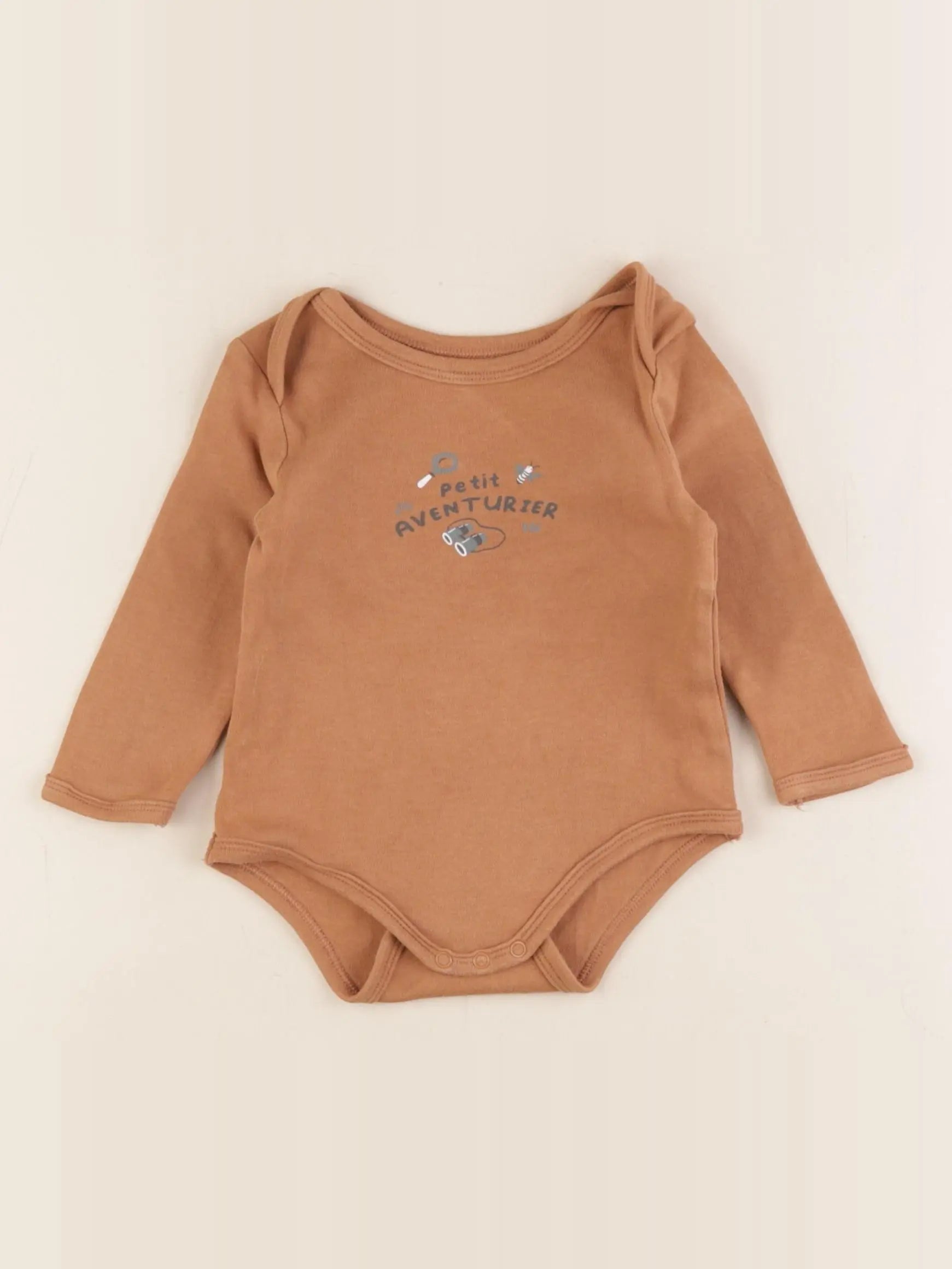 Vertbaudet - body marron - 12 mois