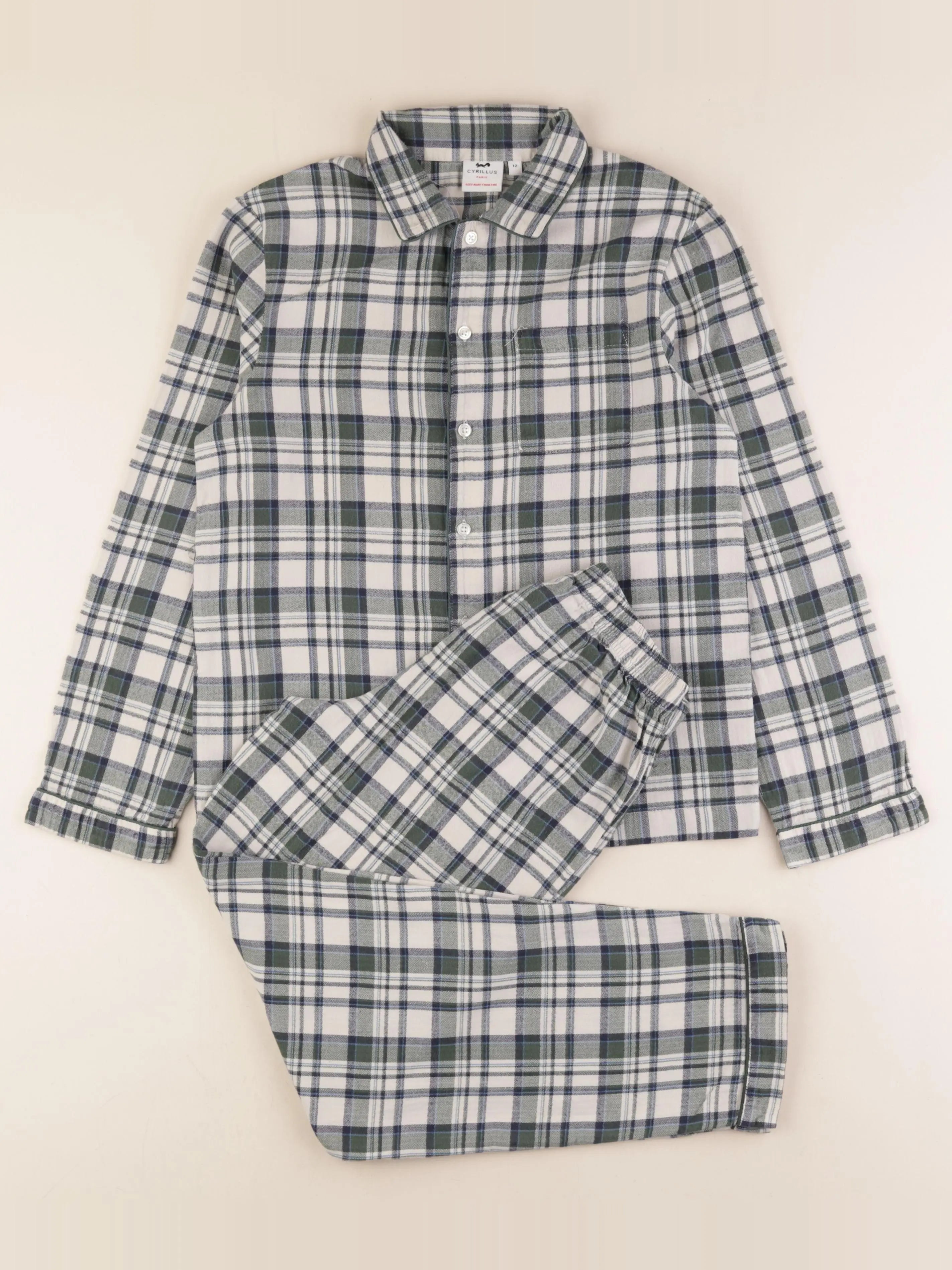 Cyrillus - pyjama coton vert - 12 ans