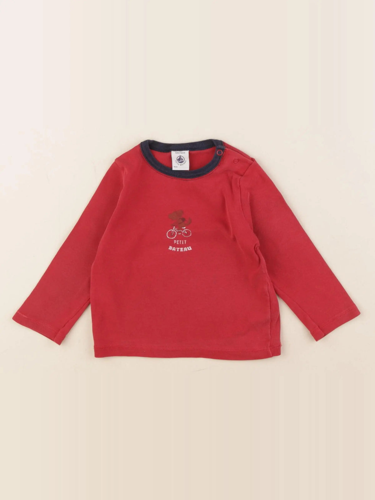 Petit Bateau - tee-shirt rouge - 12 mois