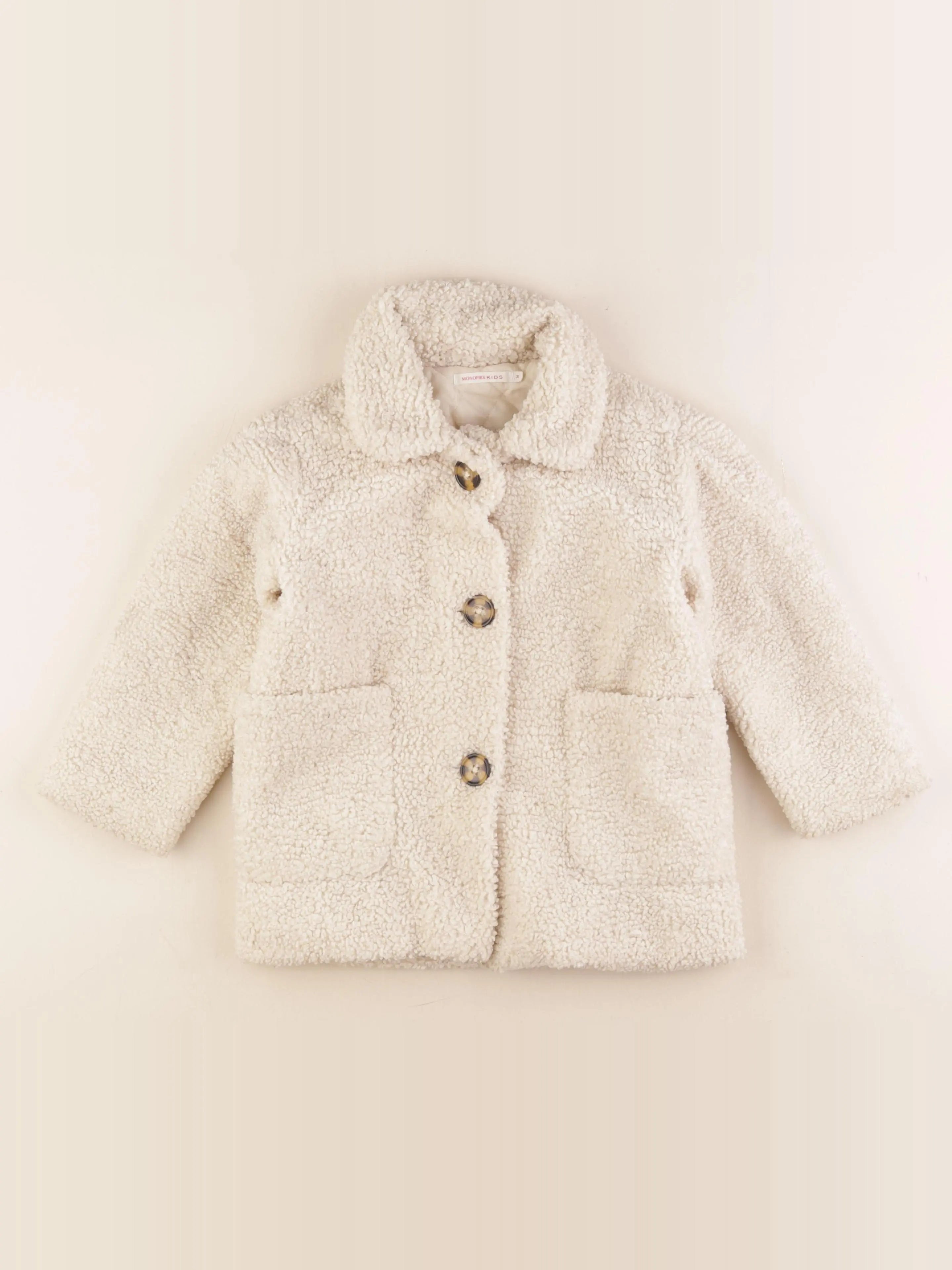 Monoprix - veste doublé beige - 3 ans