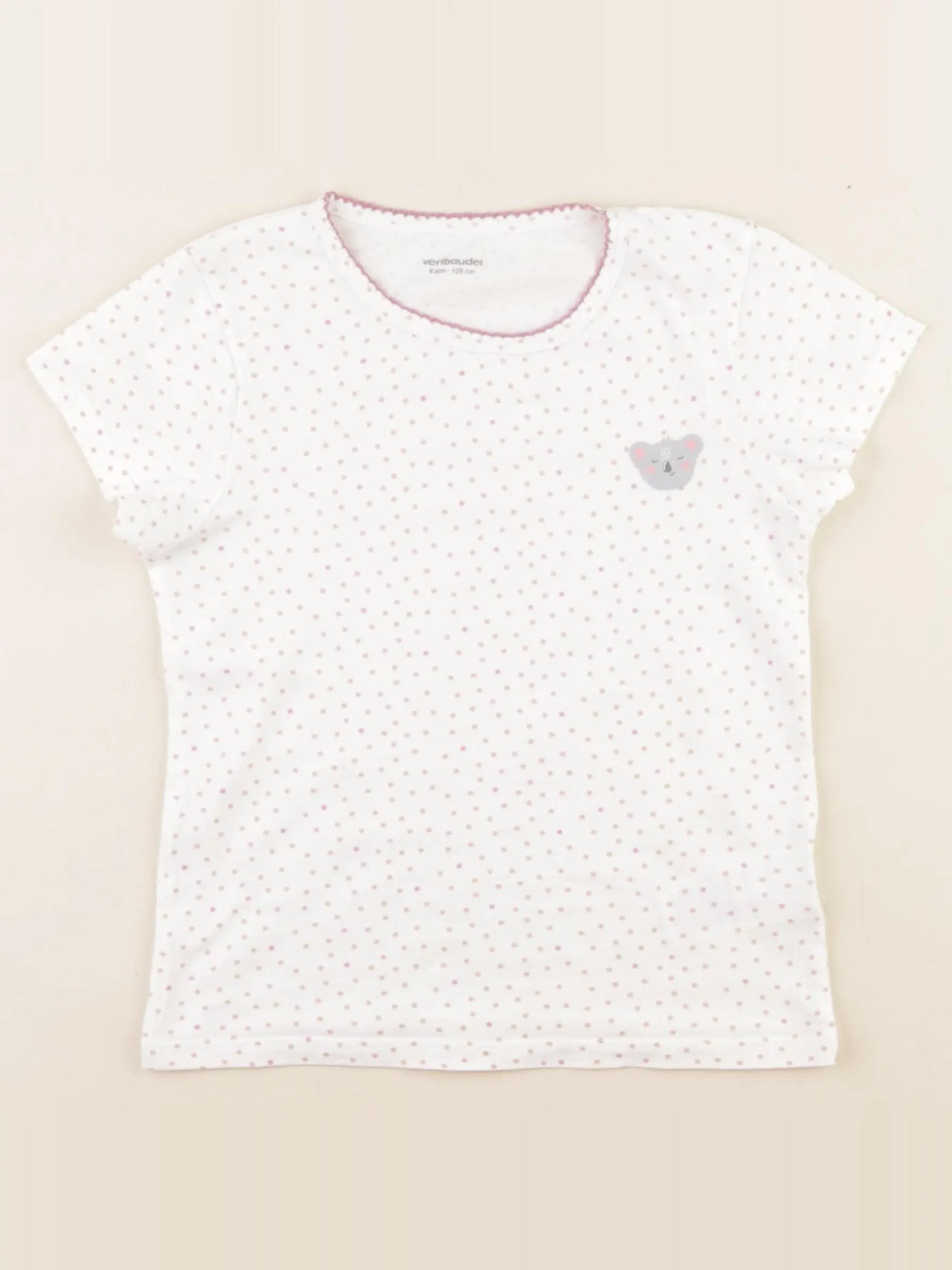 Vertbaudet - maillot de corps blanc, rose - 8 ans