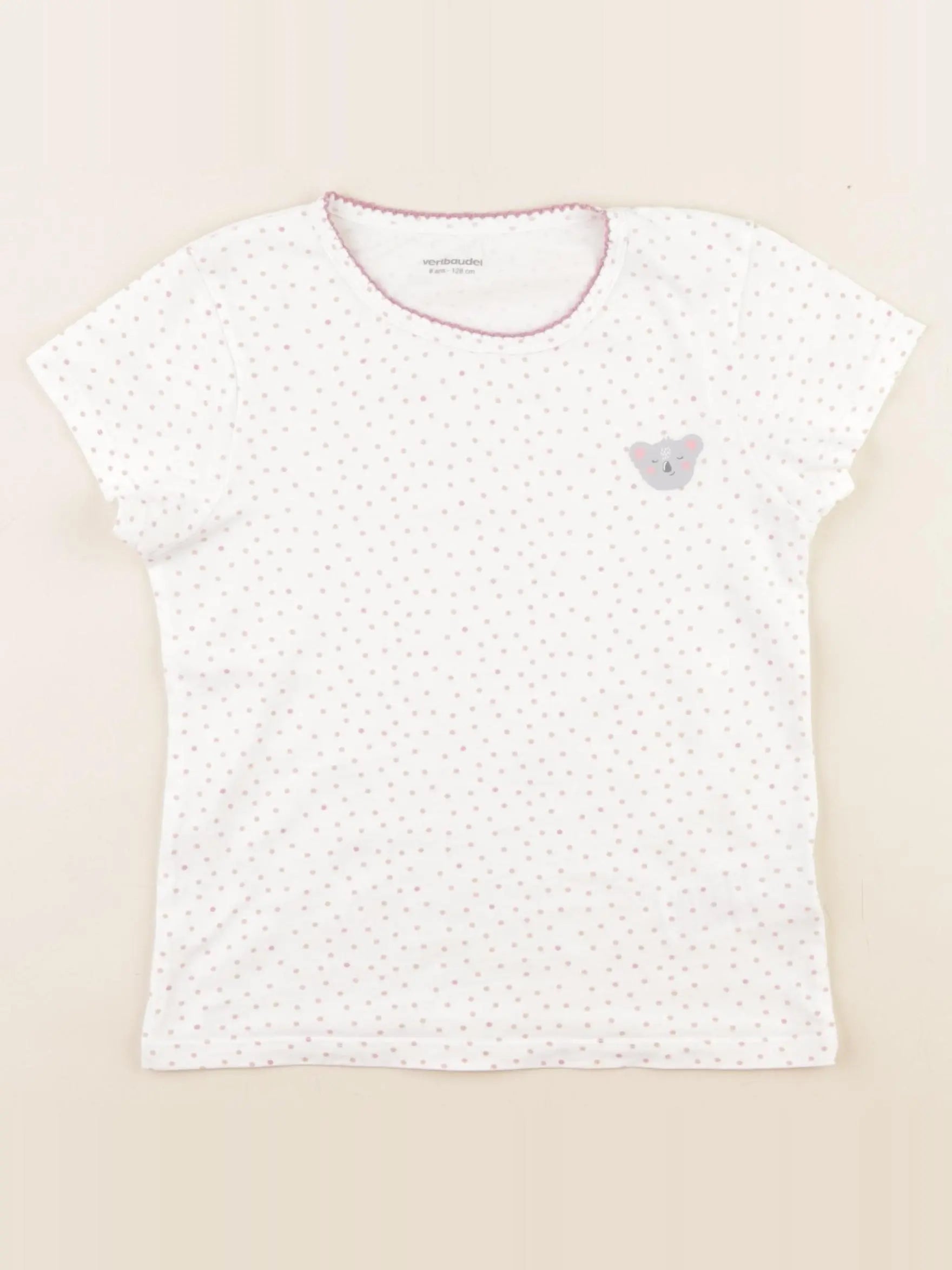 Vertbaudet - maillot de corps blanc, rose - 8 ans