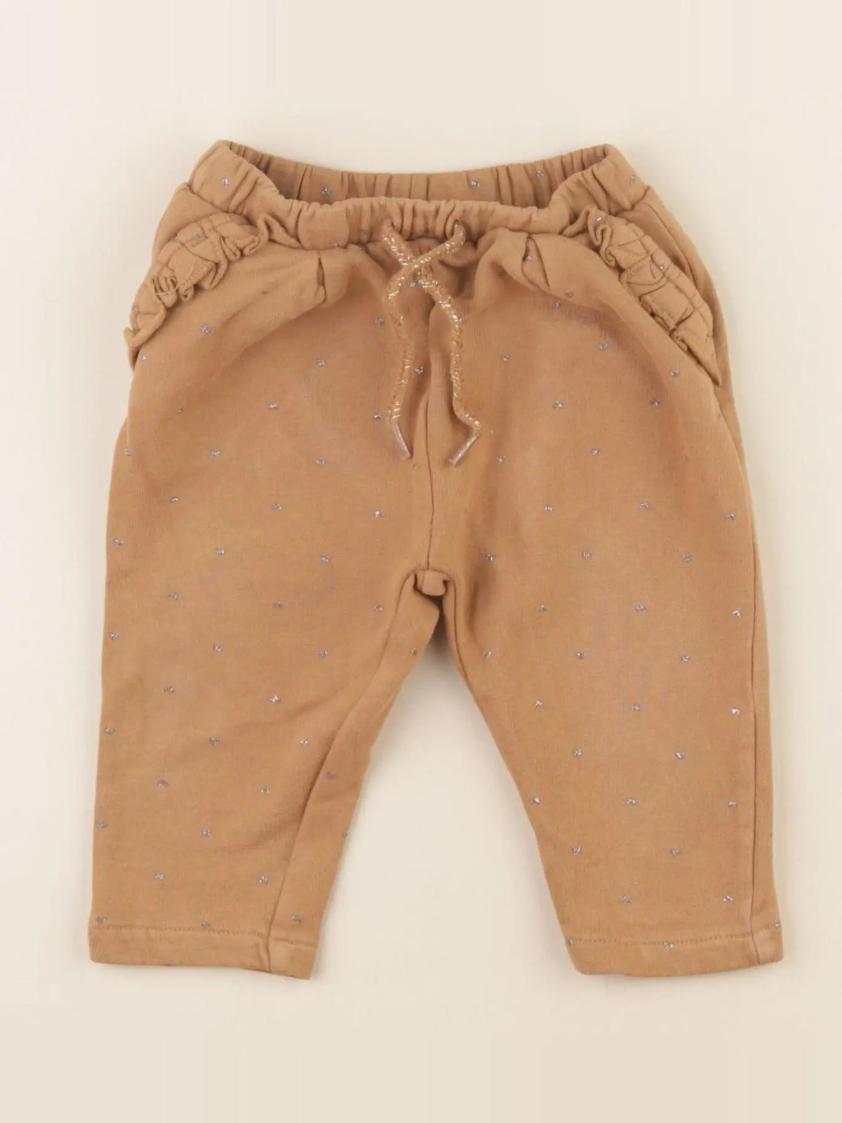Vertbaudet - jogging marron, argent - 9 mois