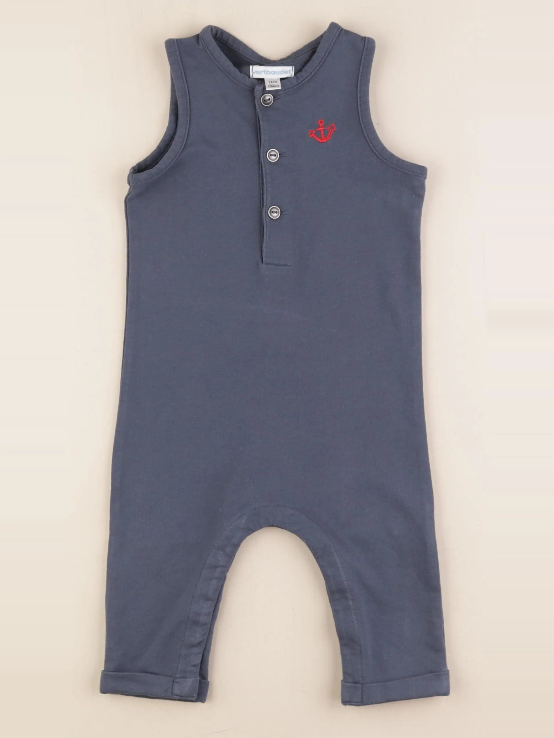 Vertbaudet - combinaison bleu - 12 mois