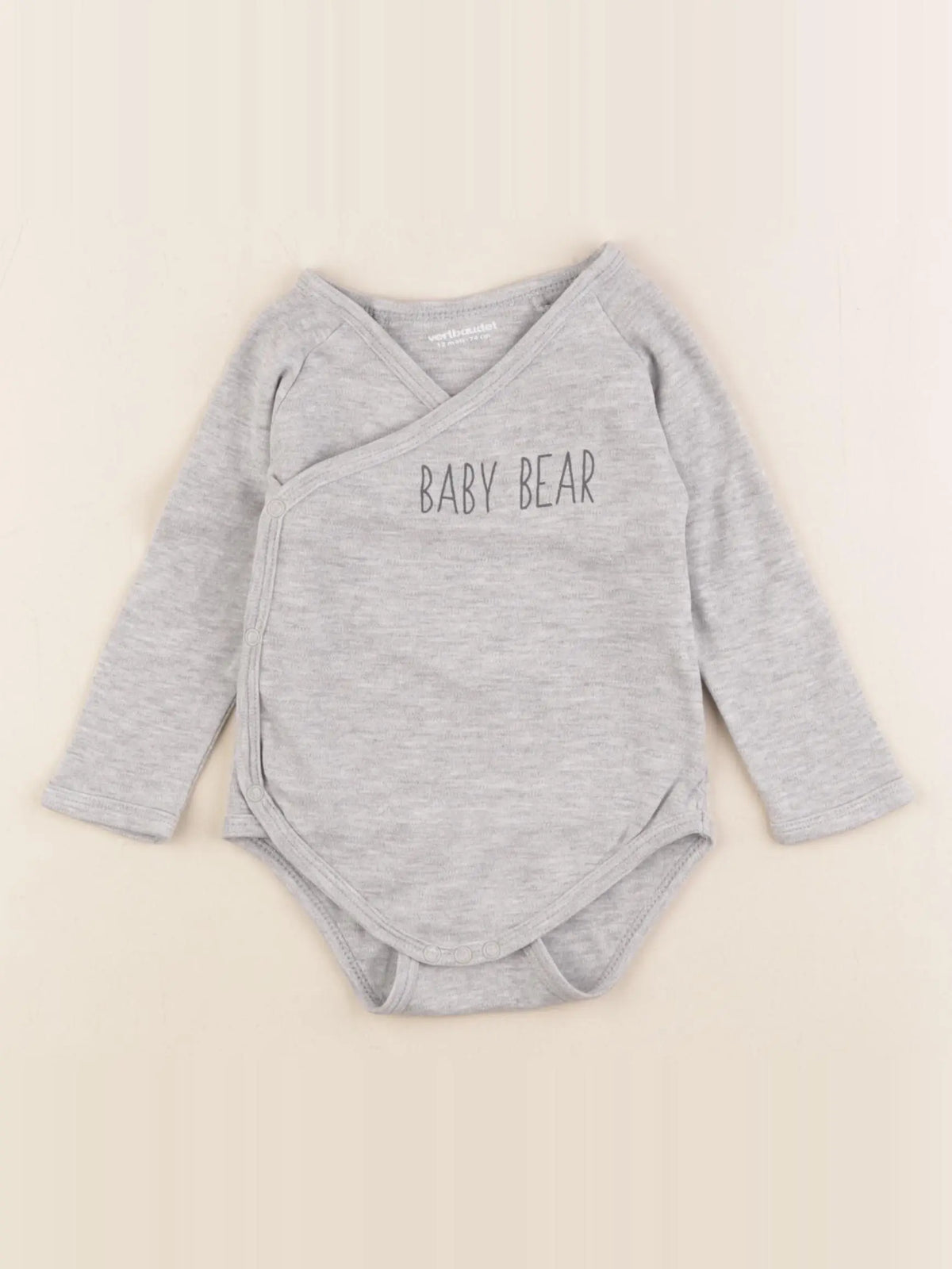 Vertbaudet - body gris - 12 mois