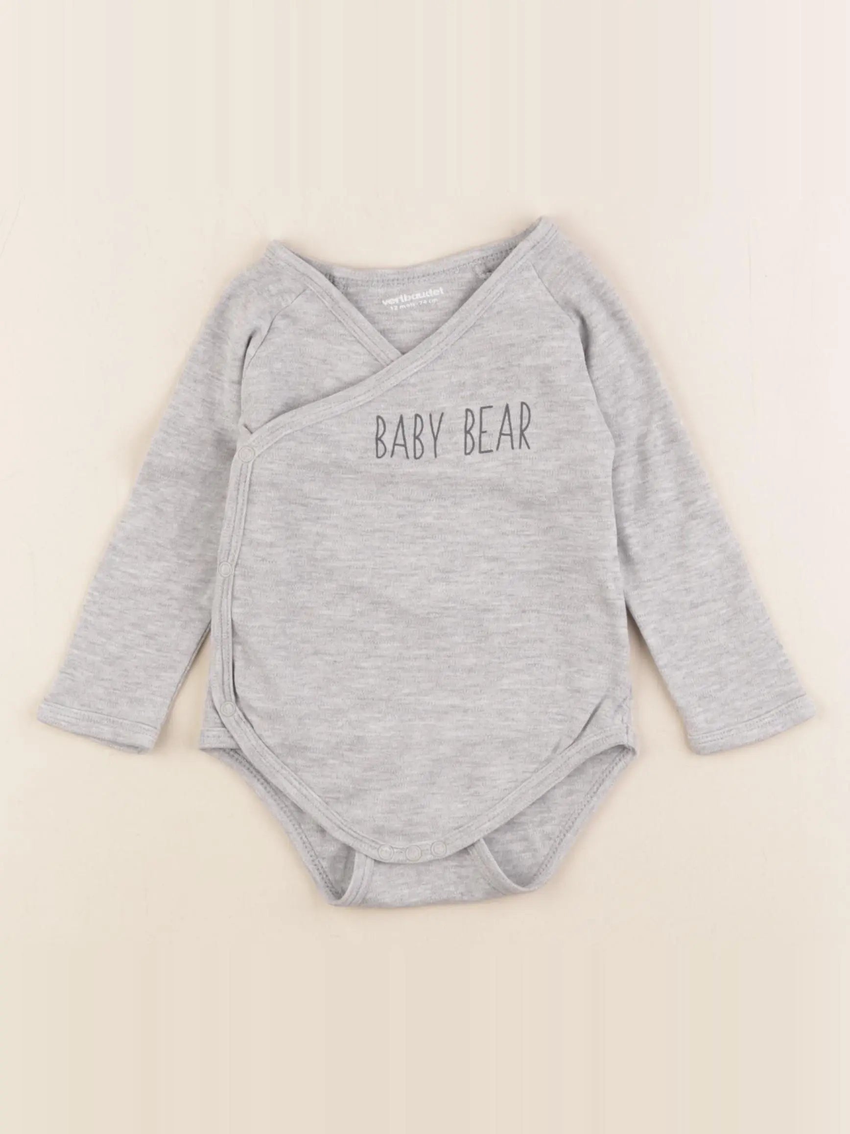 Vertbaudet - body gris - 12 mois