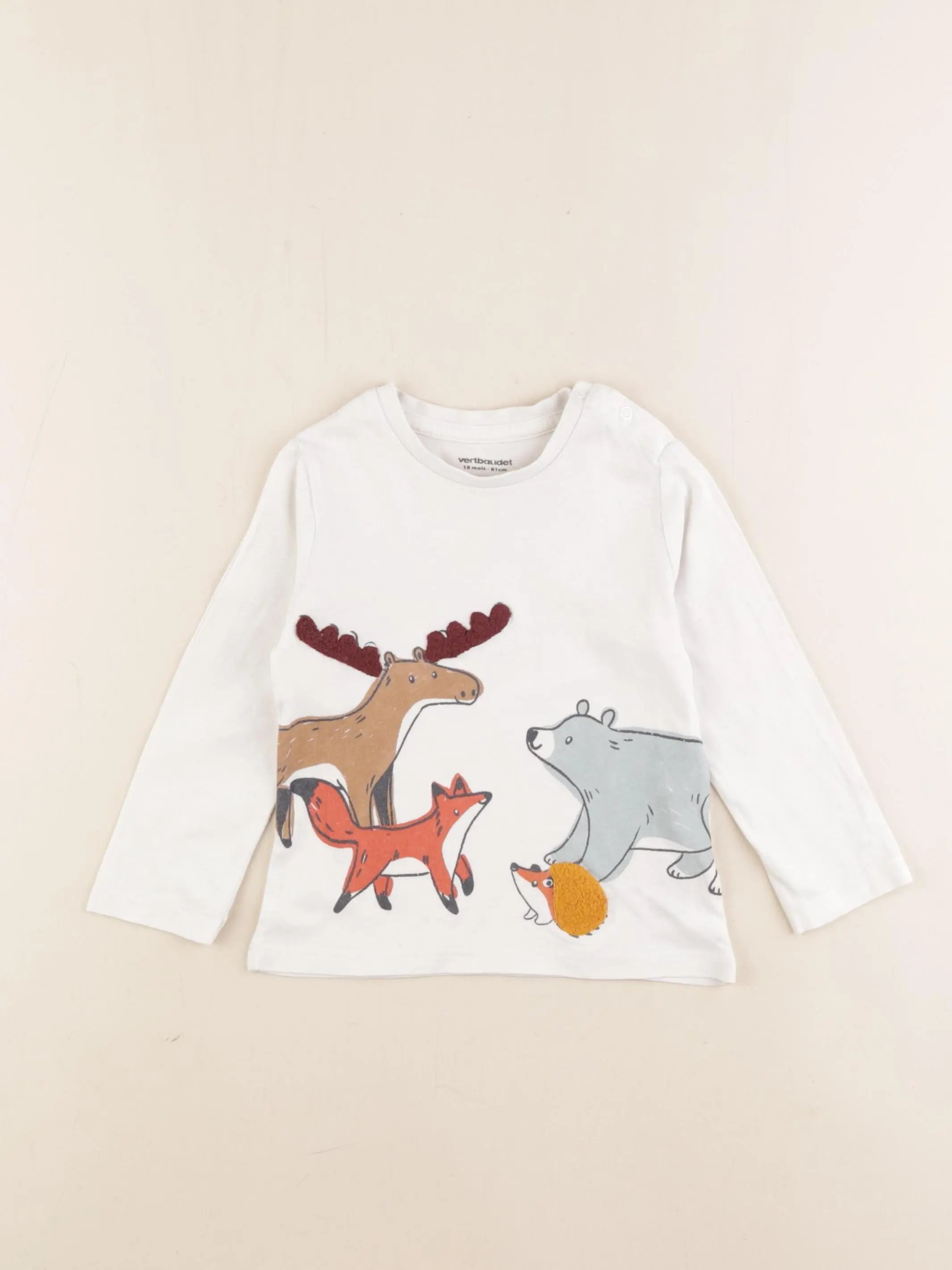 Vertbaudet - tee-shirt blanc - 18 mois