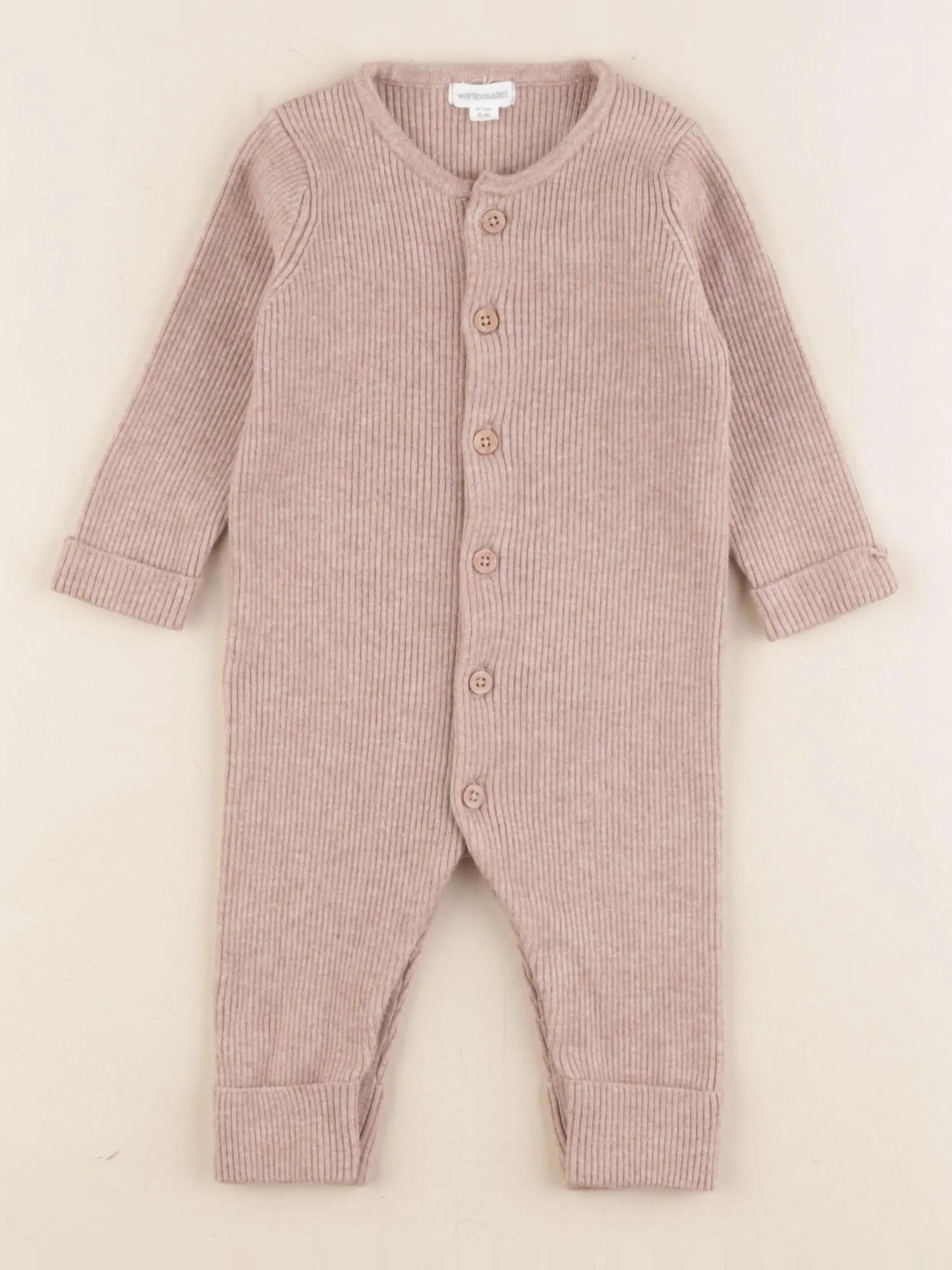 Vertbaudet - combinaison beige - 6 mois