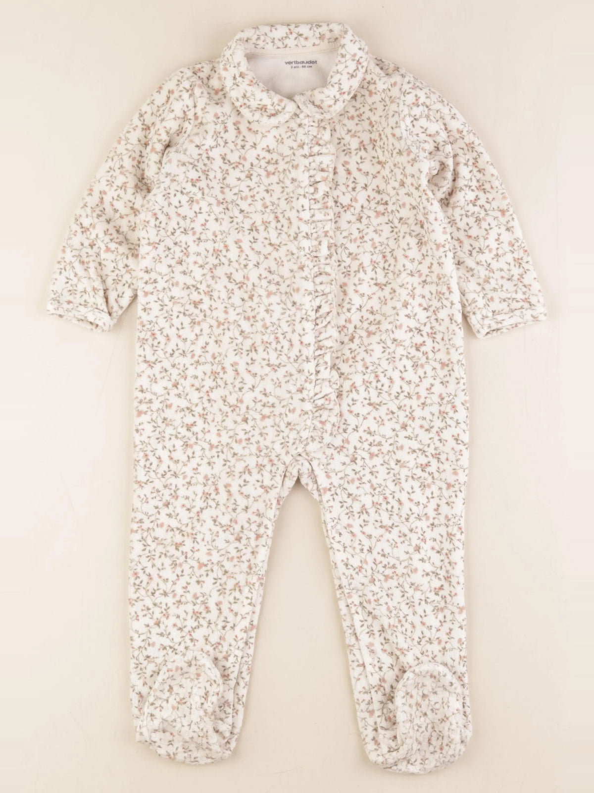 Vertbaudet - pyjama velours beige - 2 ans