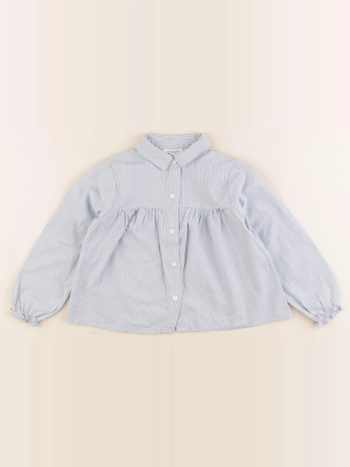 Vertbaudet - blouse bleu, blanc - 4 ans
