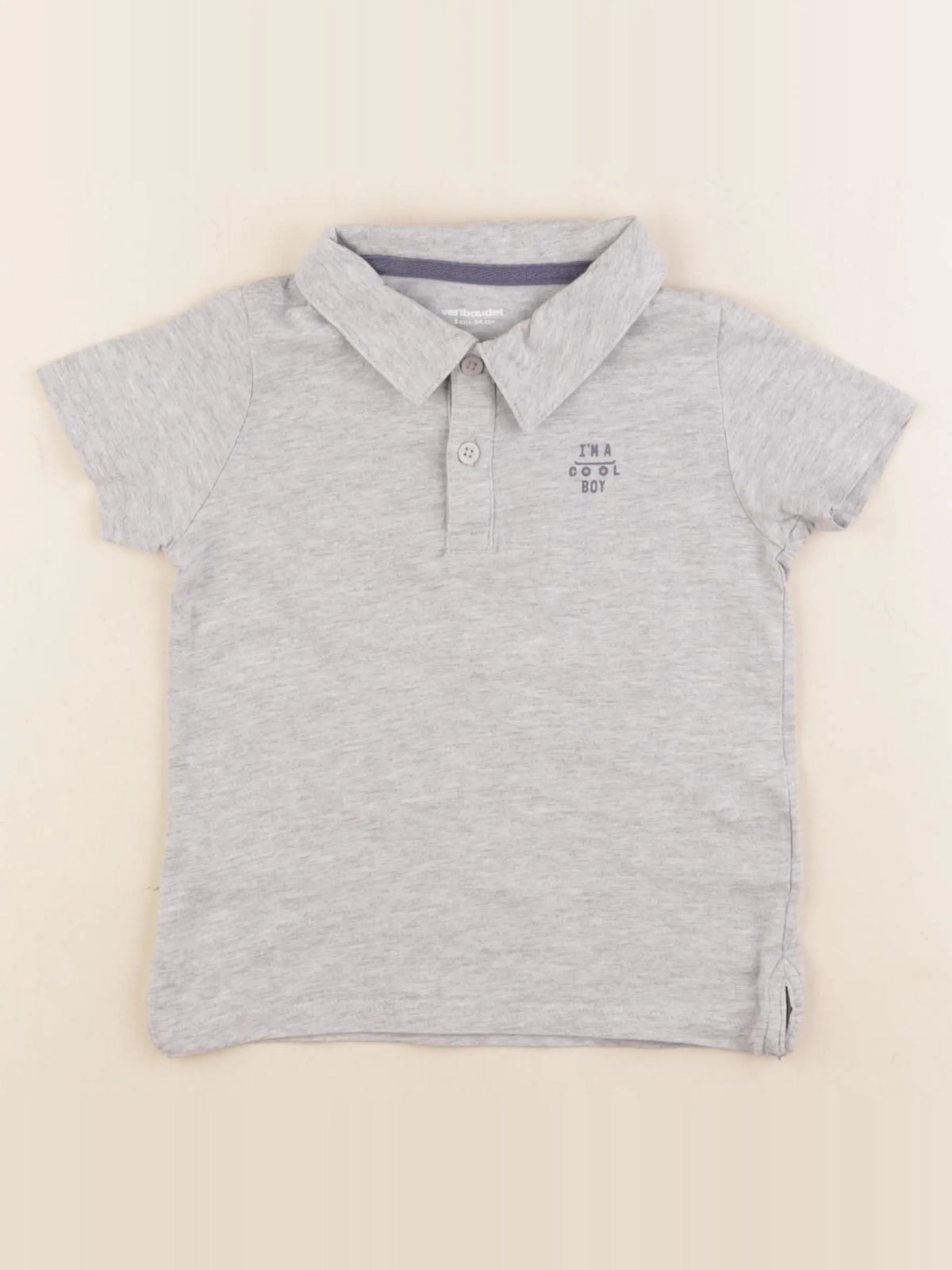 Vertbaudet - polo gris - 3 ans