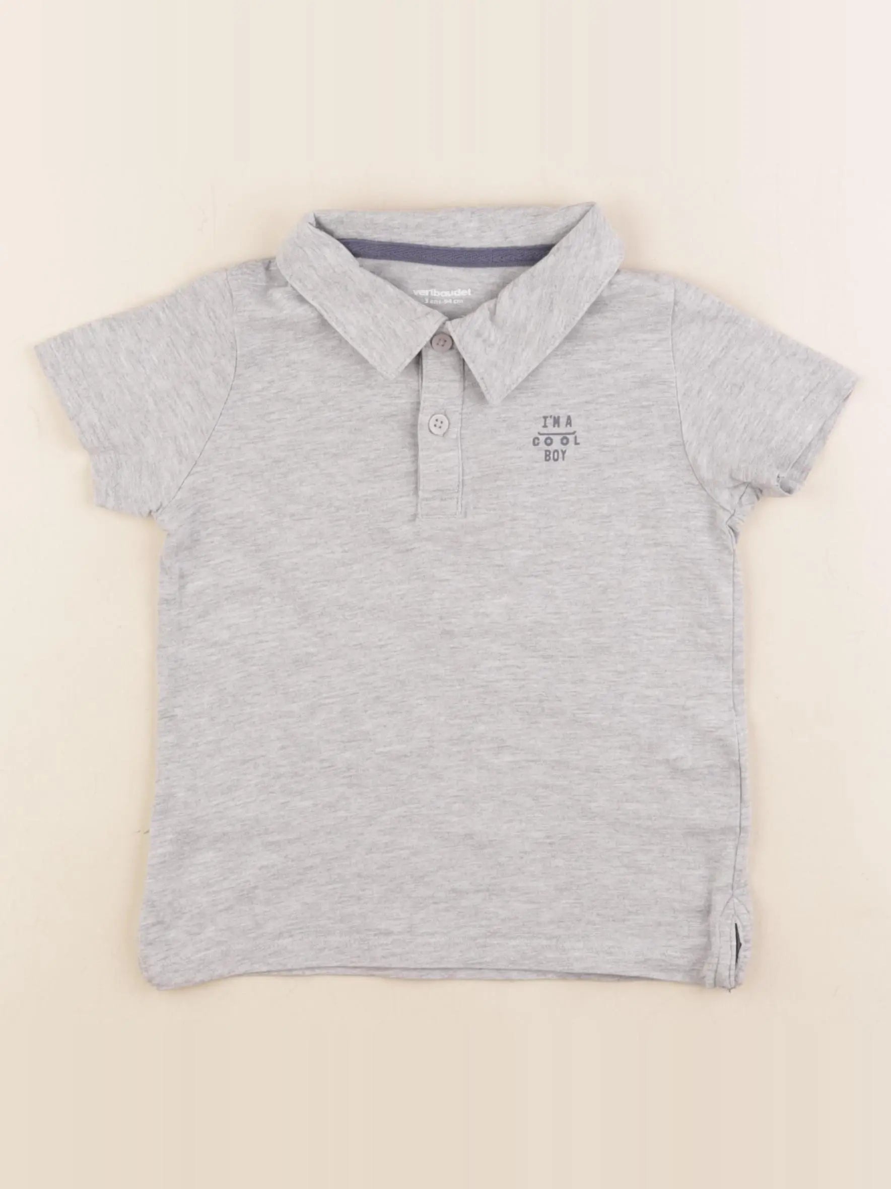 Vertbaudet - polo gris - 3 ans