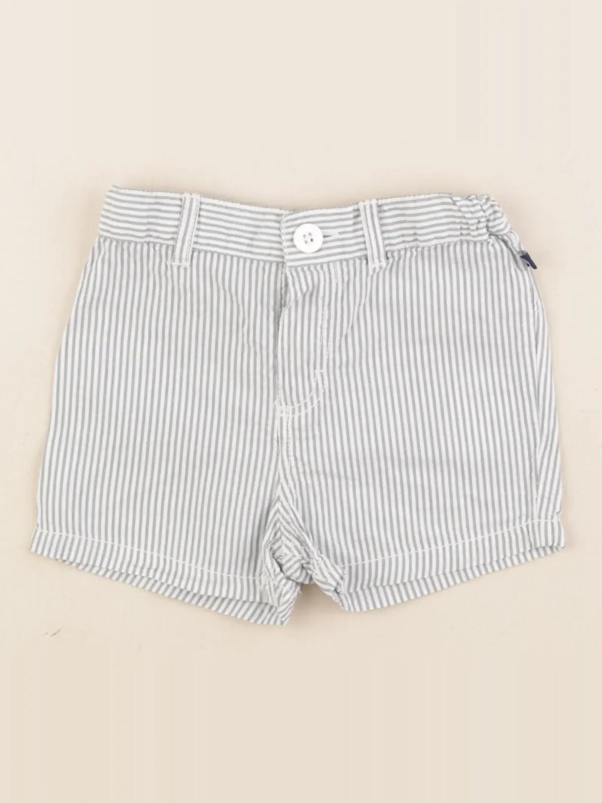 Petit Bateau - short blanc, bleu - 12 mois
