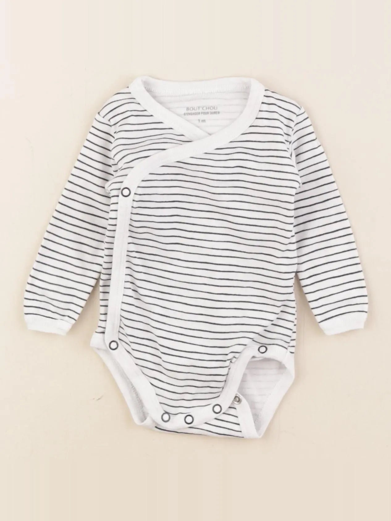 Boutchou - body blanc, noir - 1 mois