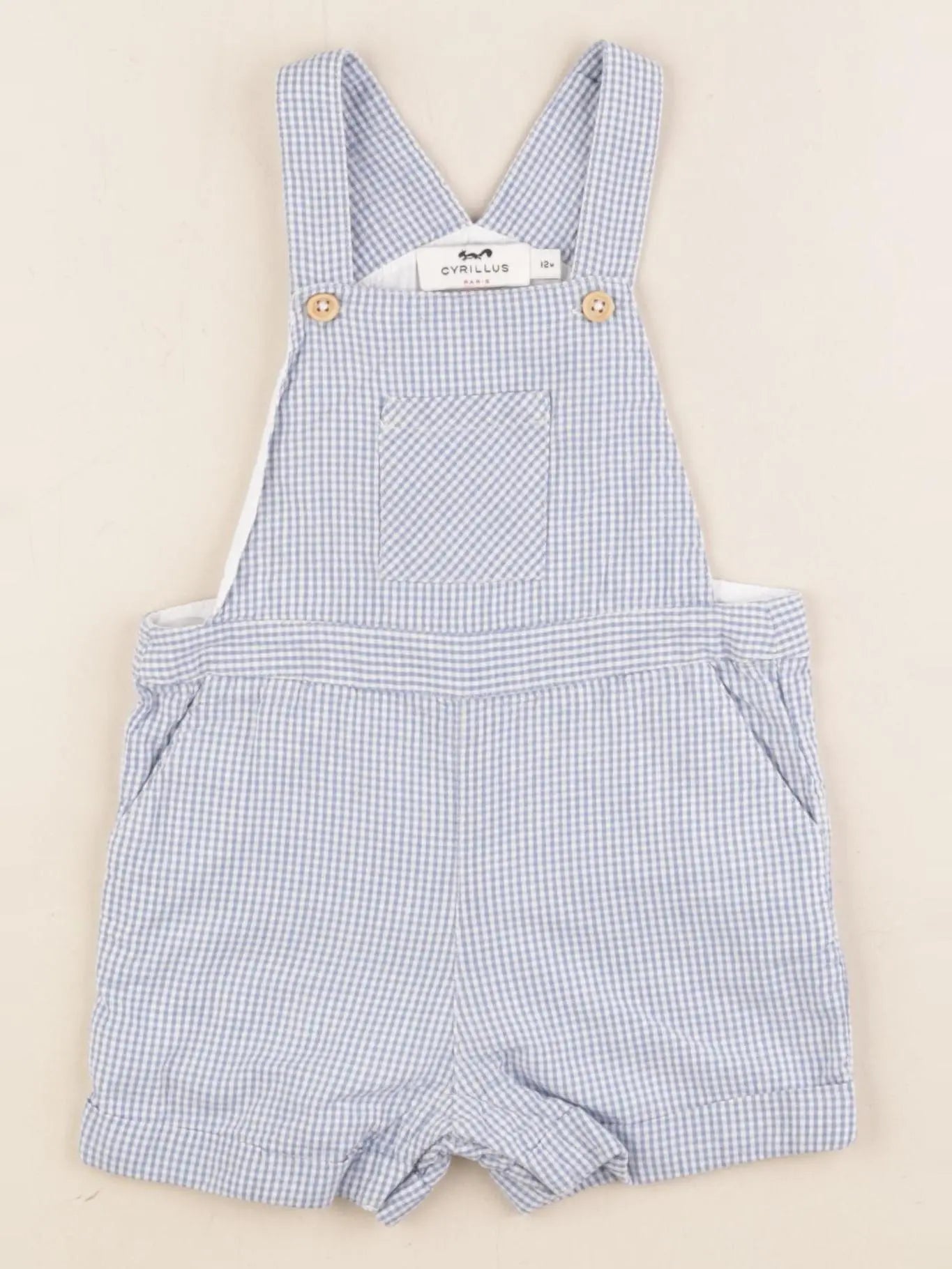 Cyrillus - salopette blanc, bleu - 12 mois