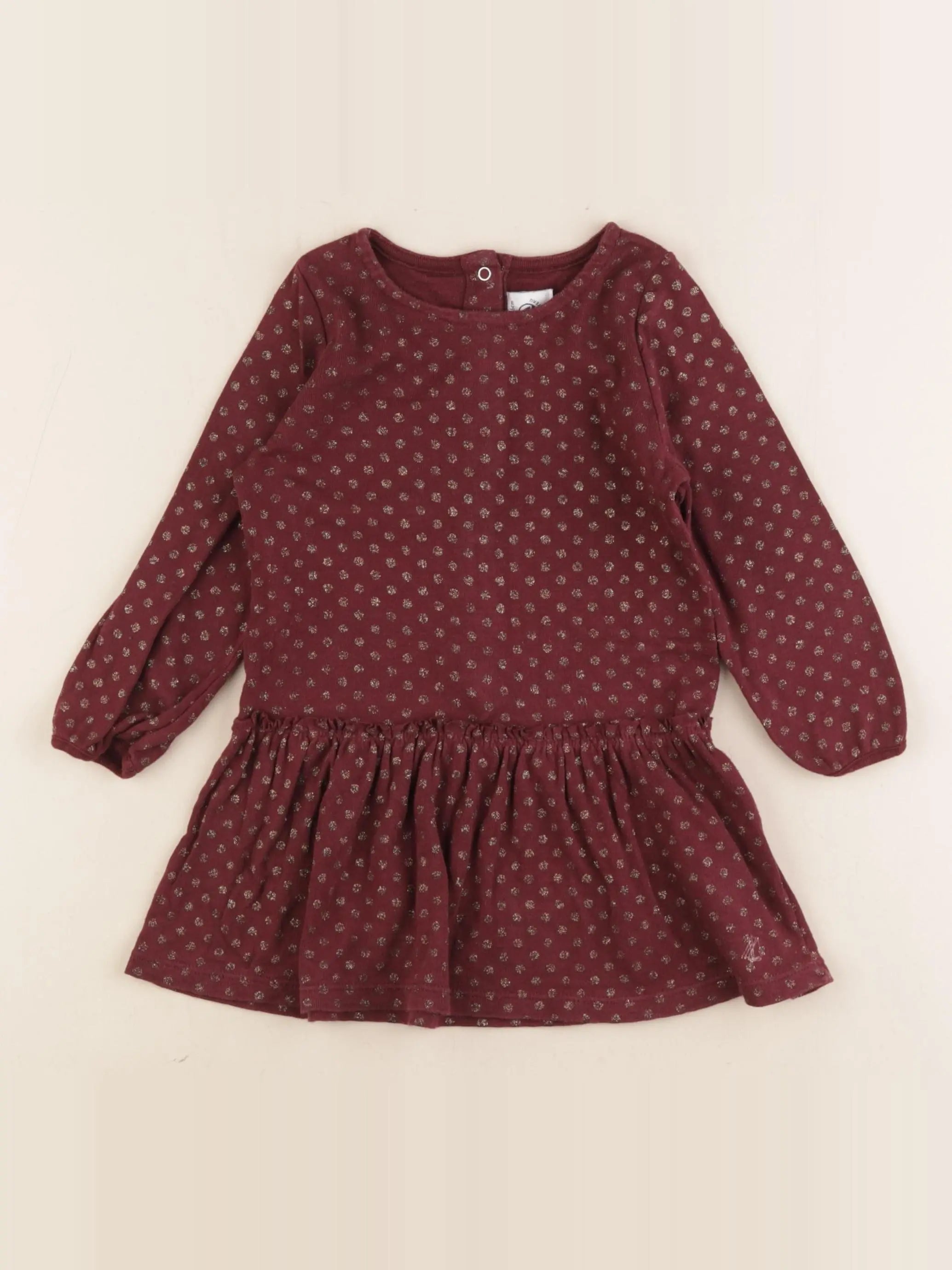 Petit Bateau - robe violet, or - 24 mois