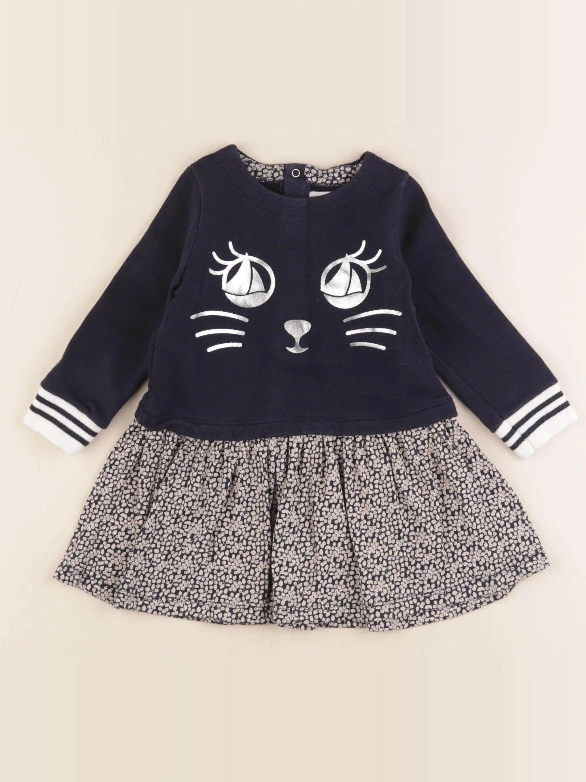 Petit Bateau - robe bleu - 18 mois