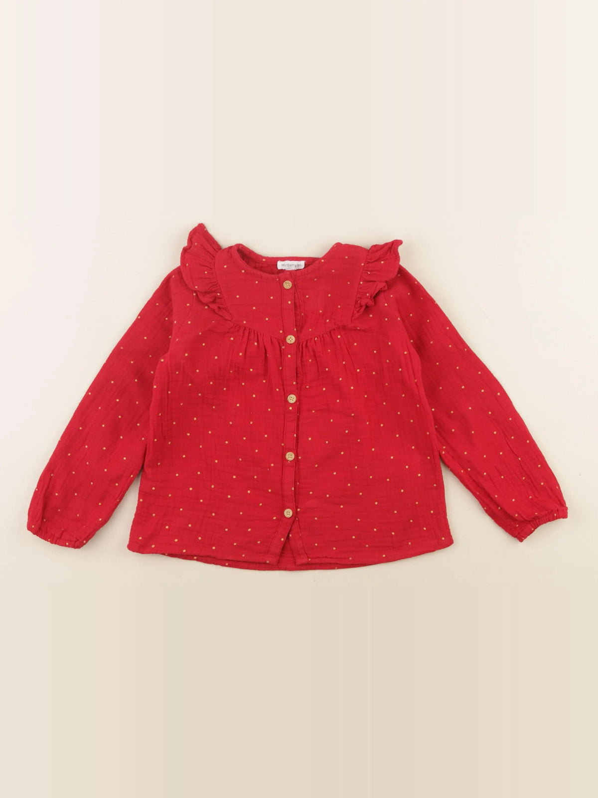 Vertbaudet - blouse rouge, or - 5 ans