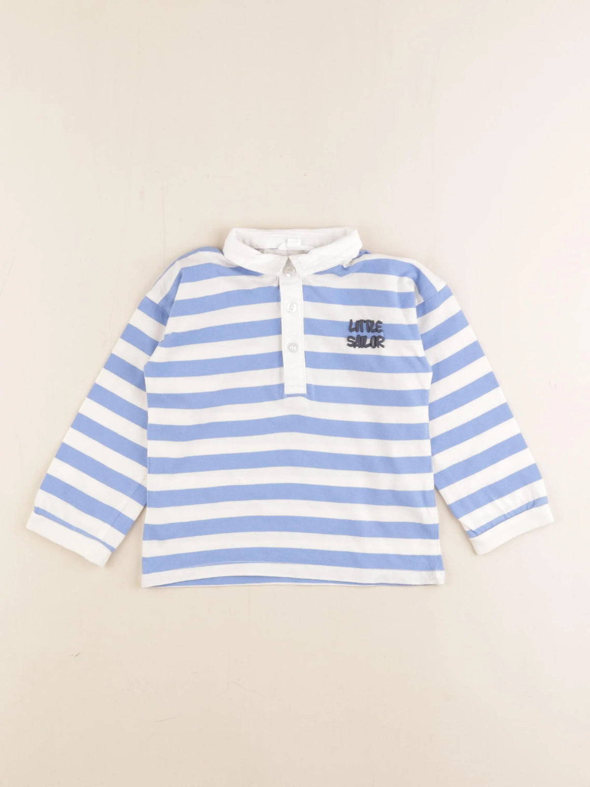 Vertbaudet - polo bleu, blanc - 36 mois