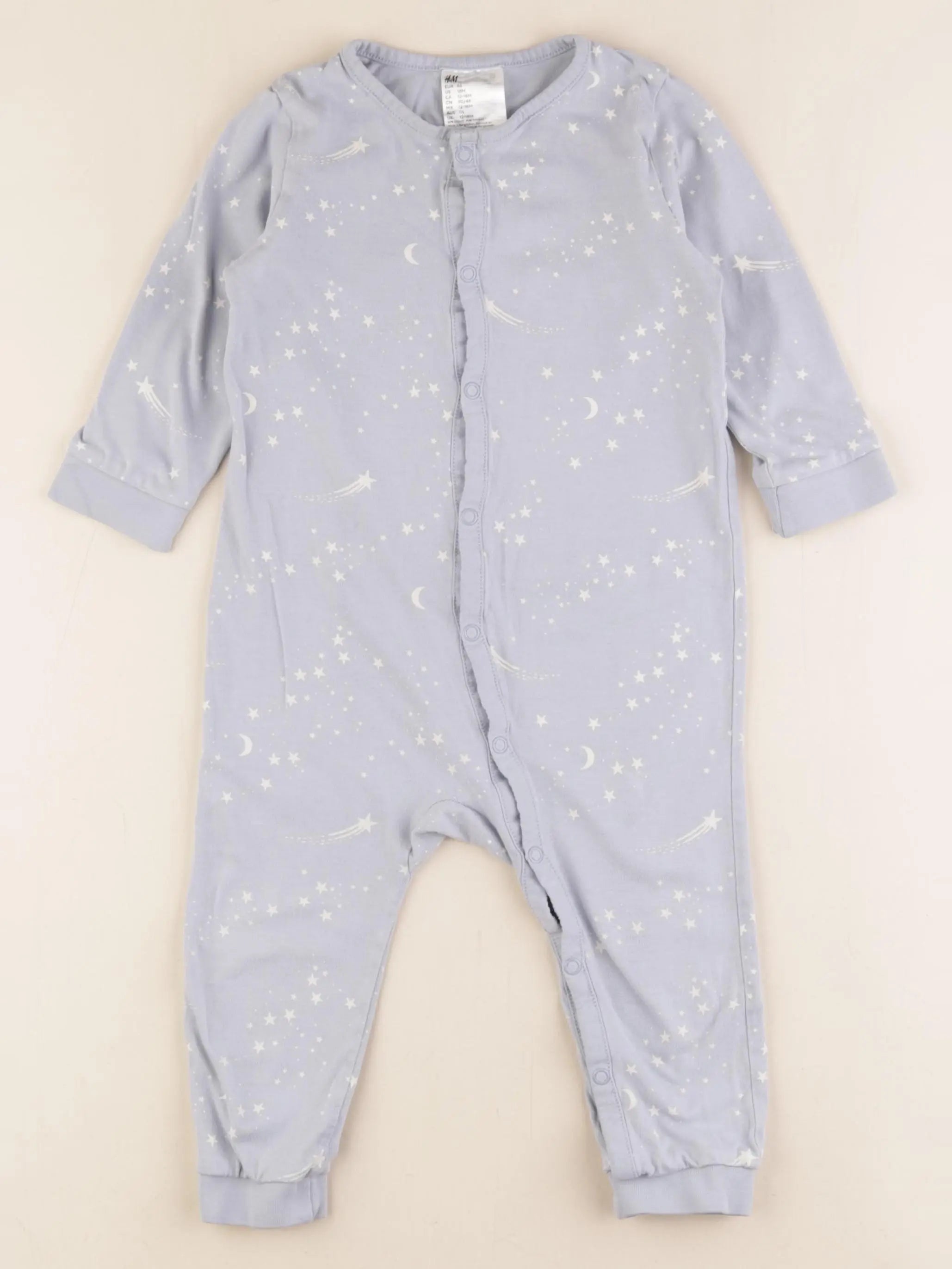 H&M - pyjama coton bleu - 12/18 mois