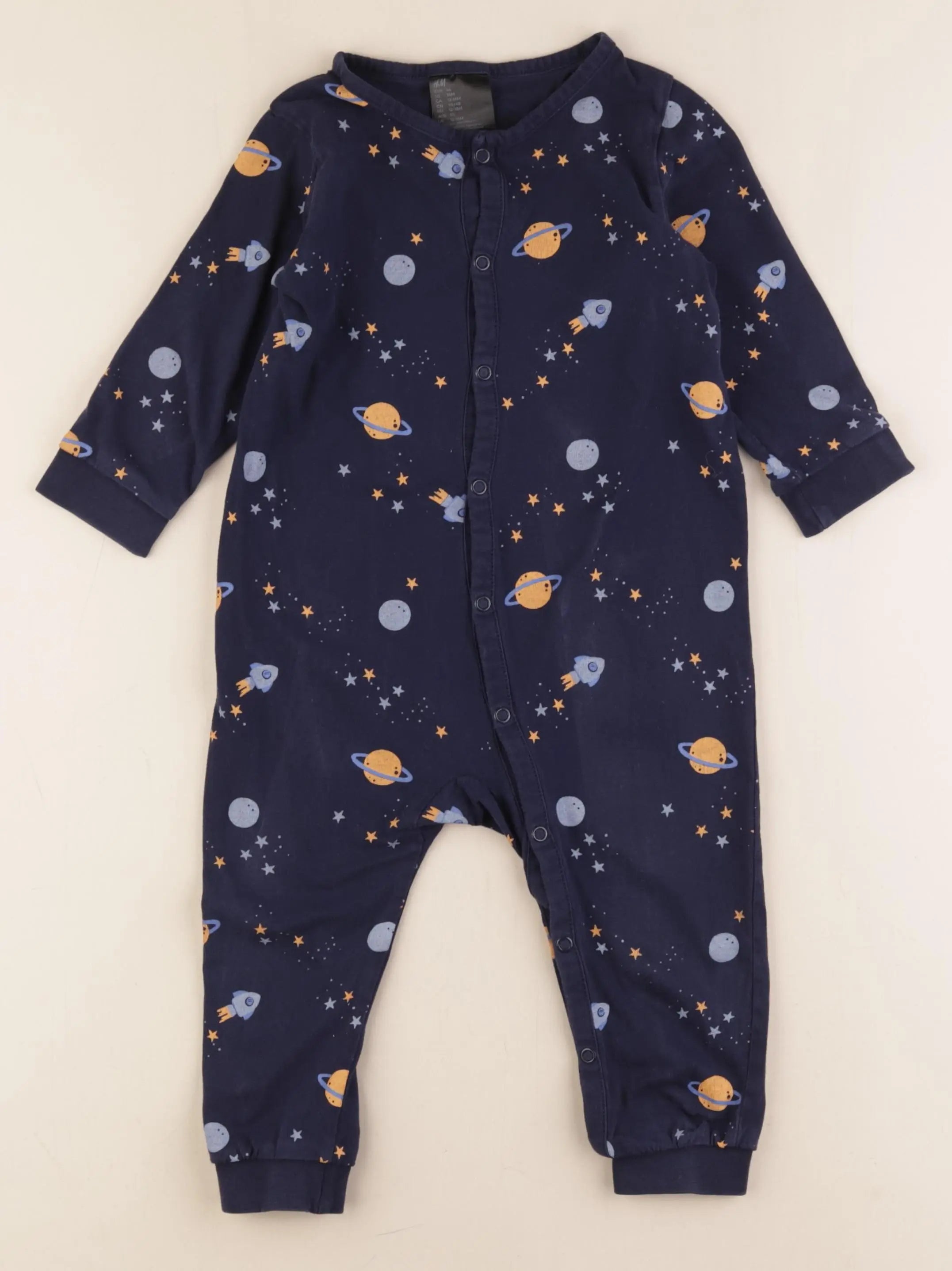 H&M - pyjama coton bleu - 12/18 mois