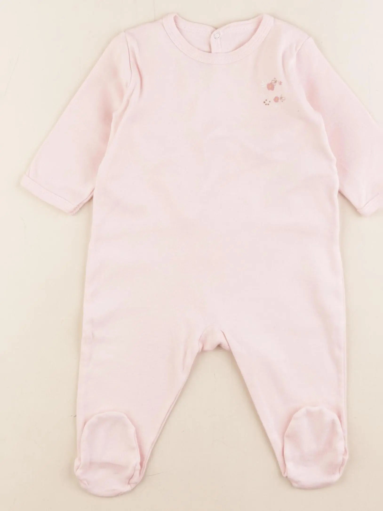 Petit Bateau - pyjama coton rose - 6 mois