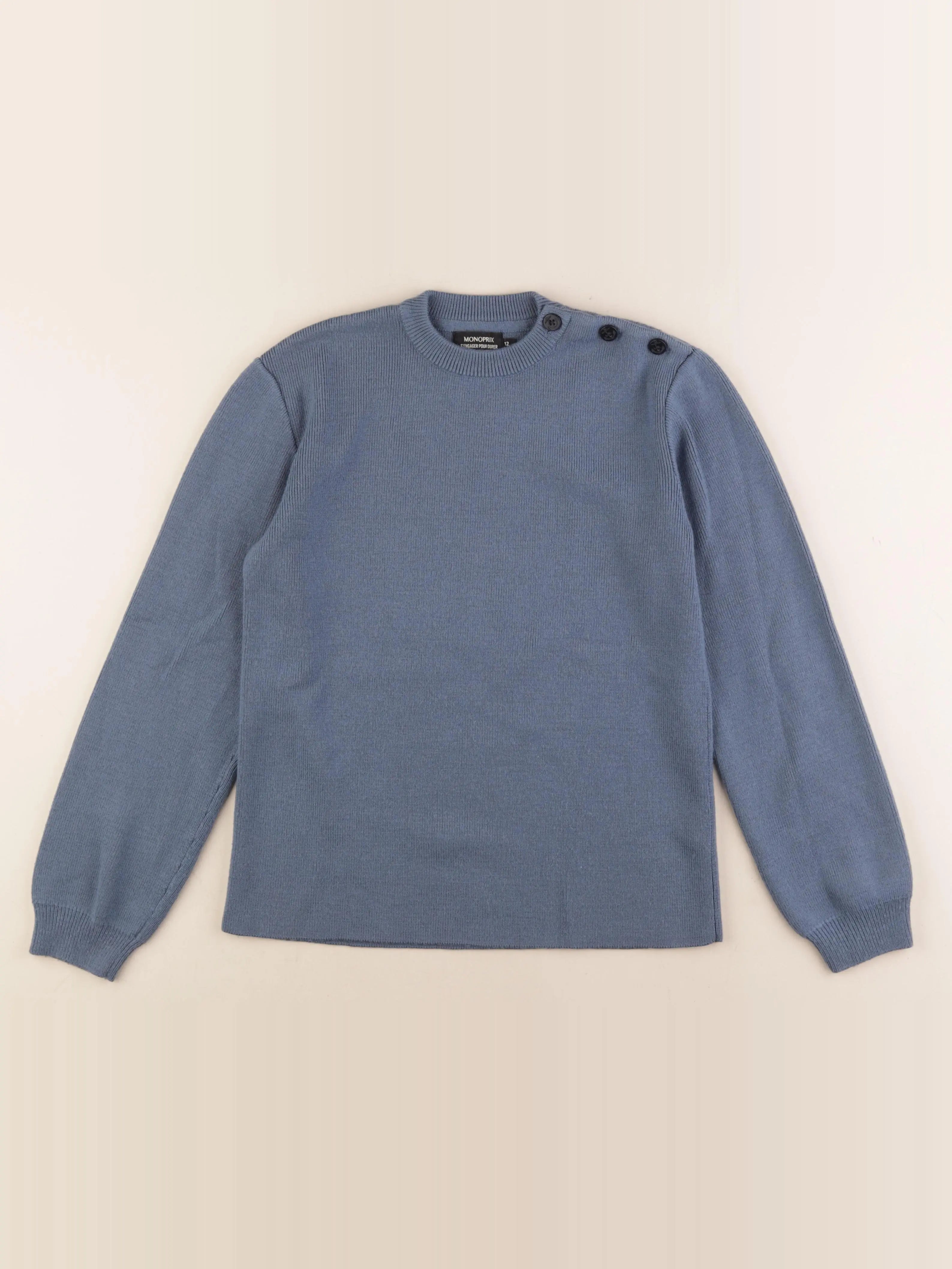 Monoprix - pull bleu - 12 ans